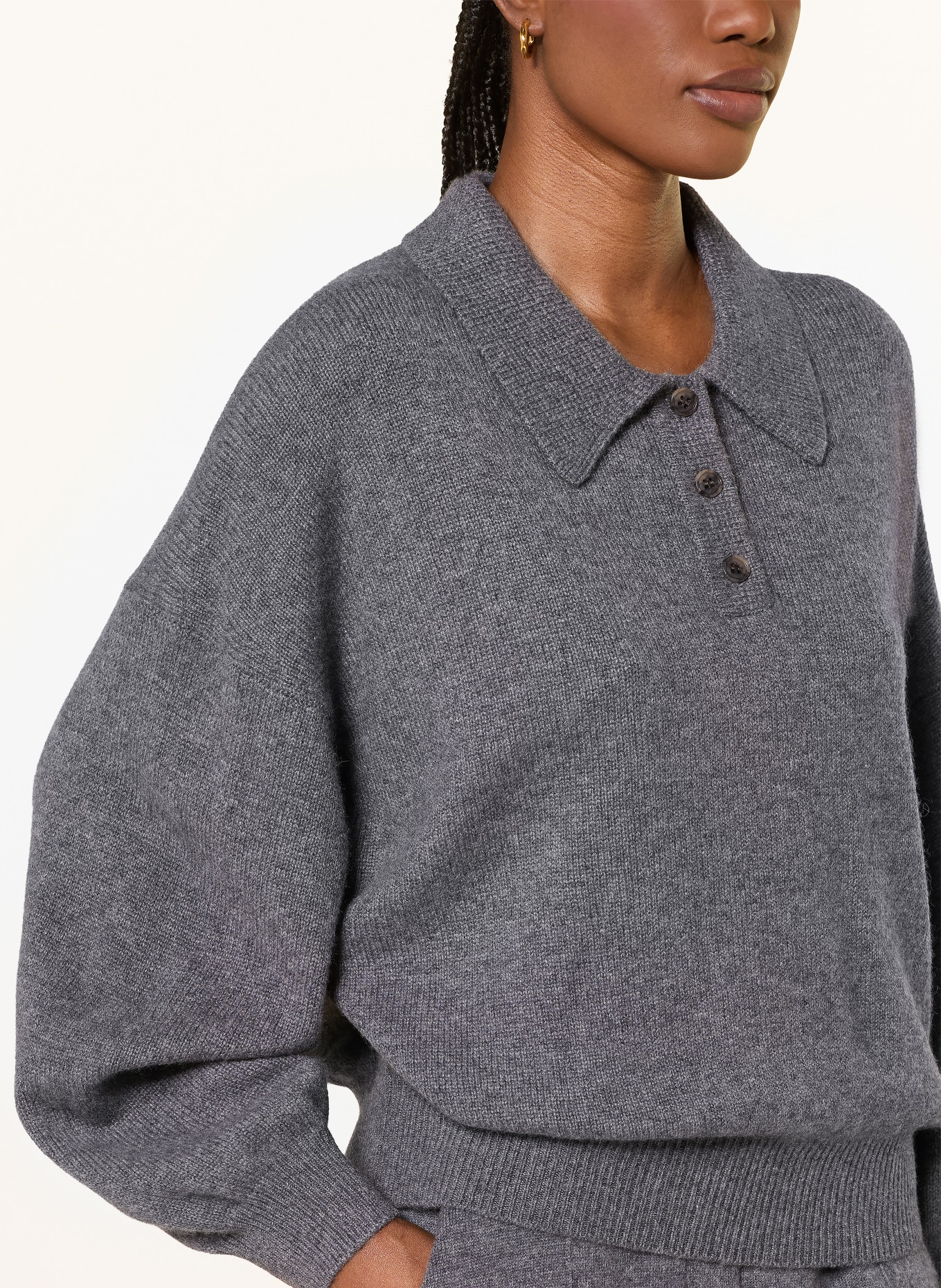 LISA YANG Cashmere-Pullover: DUNKELGRAU