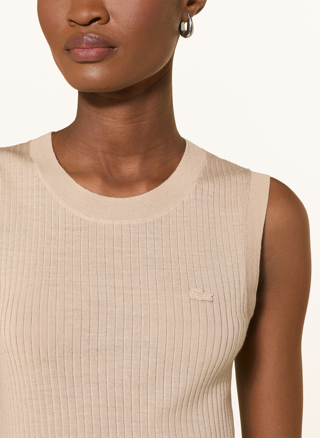 LACOSTE Sweter z dzianiny: BEŻOWY