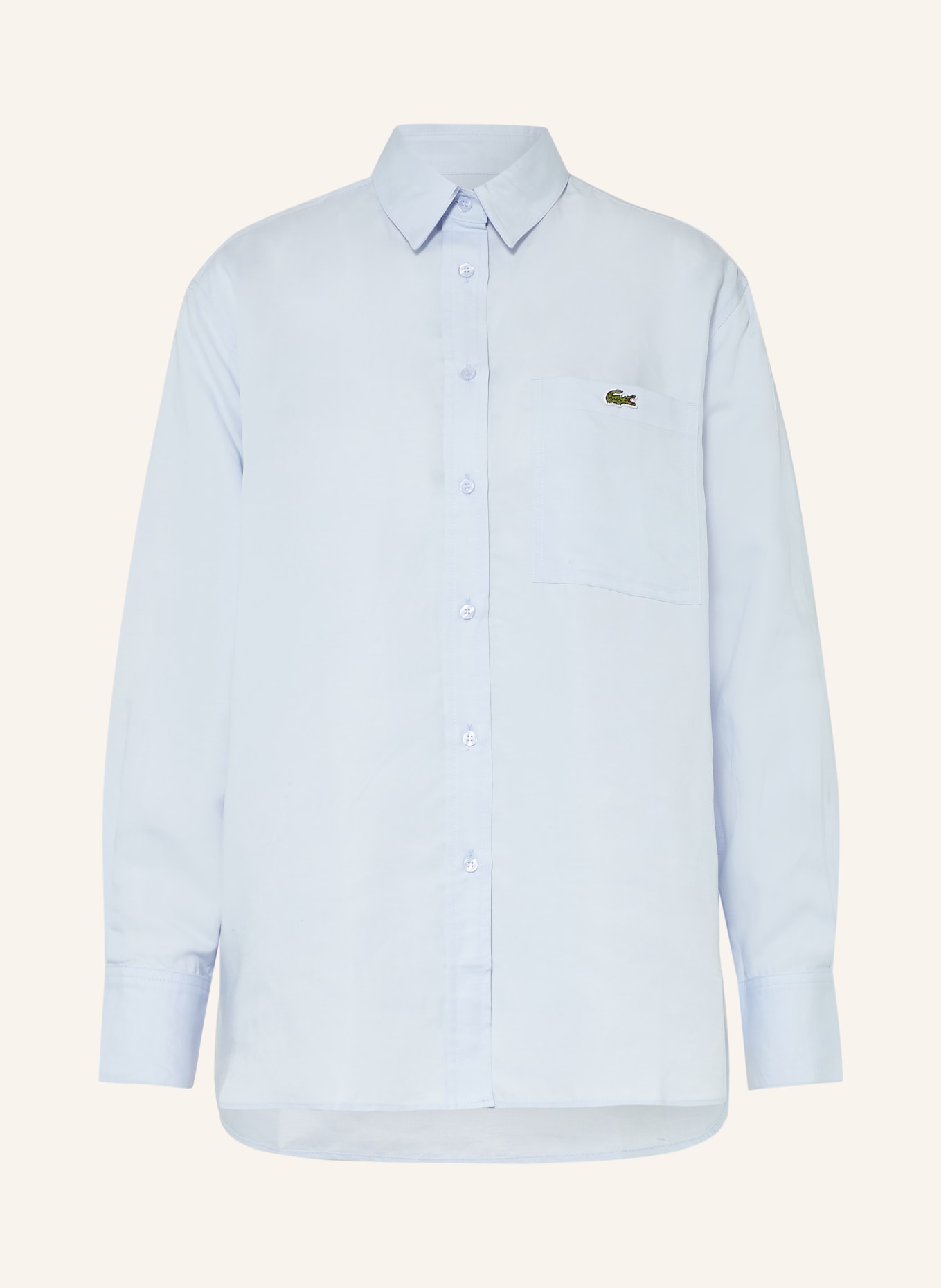 LACOSTE Hemdbluse mit Leinen: HELLBLAU