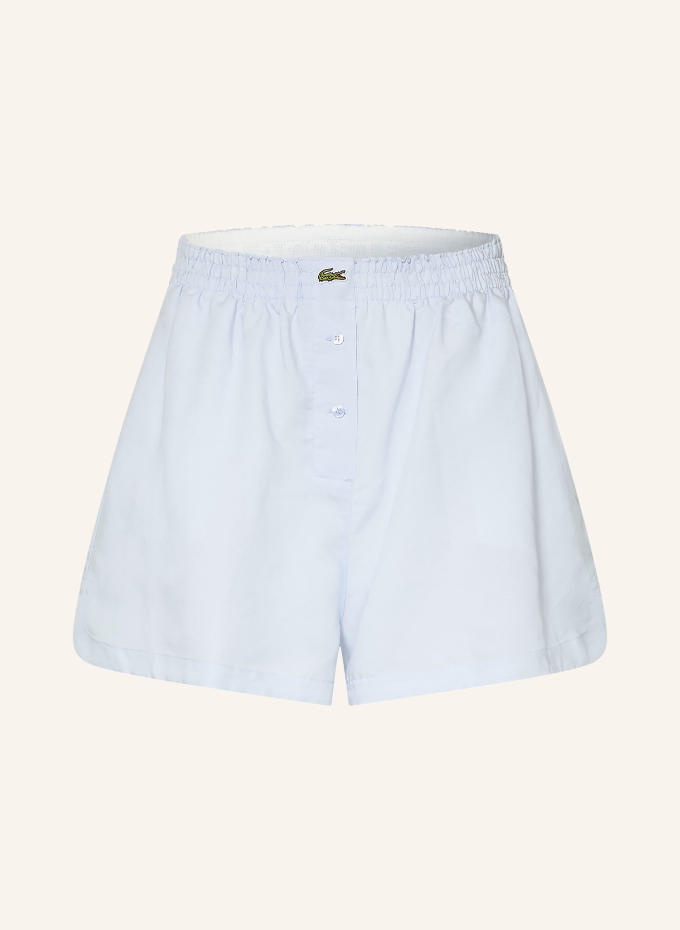 LACOSTE Shorts mit Leinen: HELLBLAU