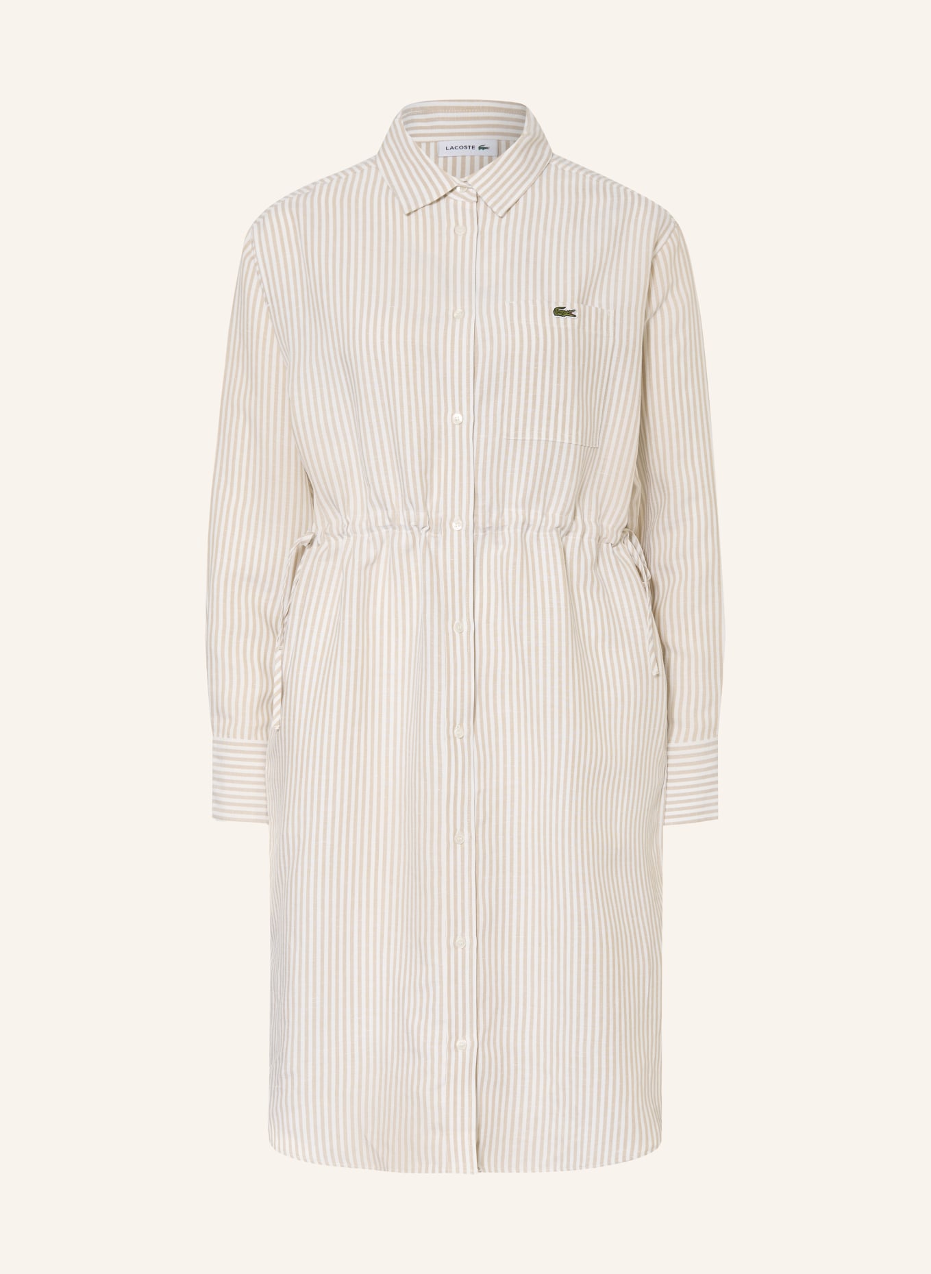 LACOSTE Rochie tip cămașă: BEJ / CREM