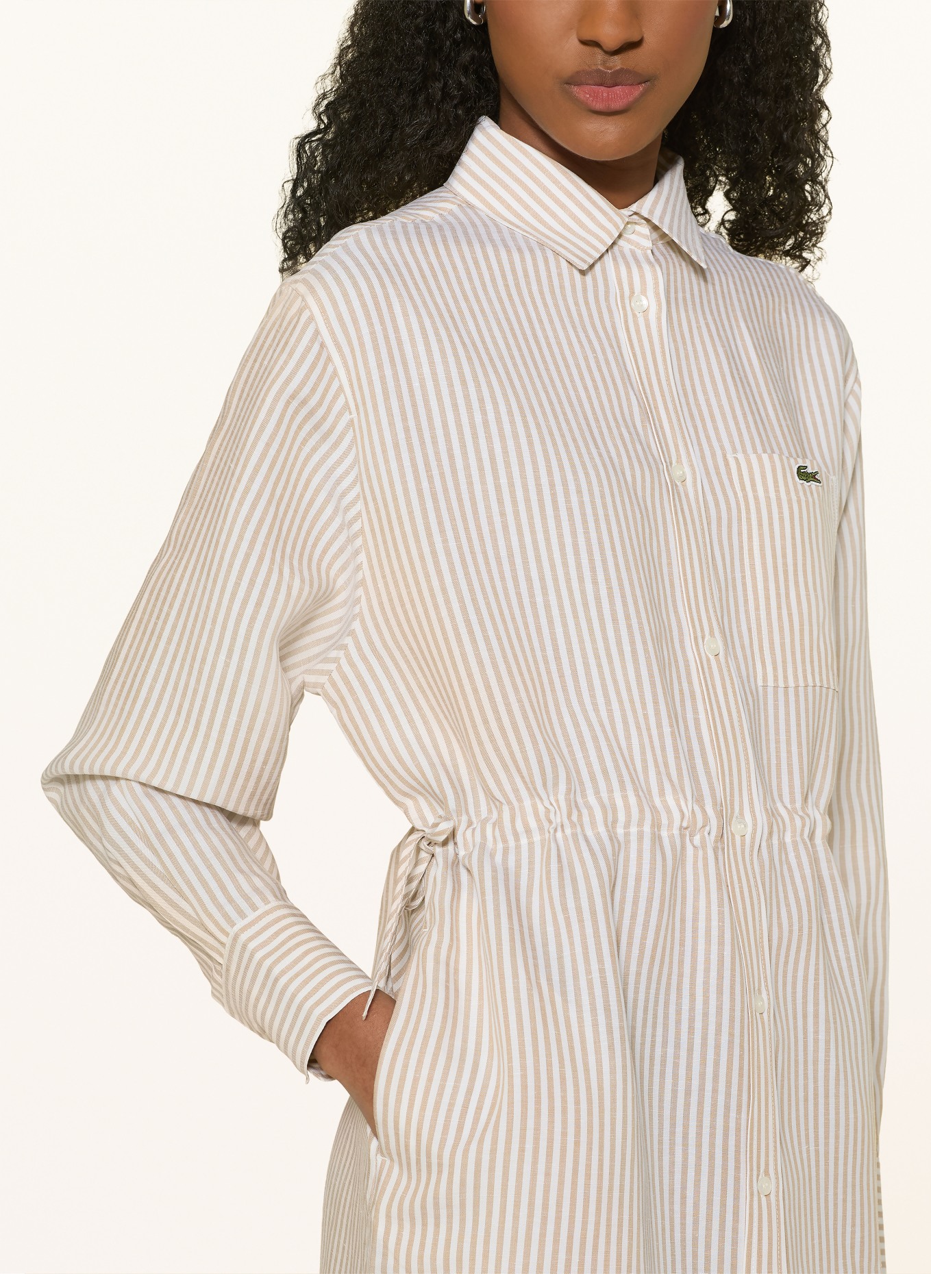 LACOSTE Rochie tip cămașă: BEJ / CREM