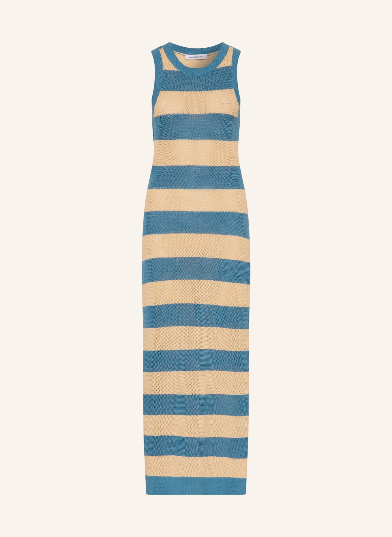 LACOSTE Knit dress: BLUE / LIGHT ORANGE