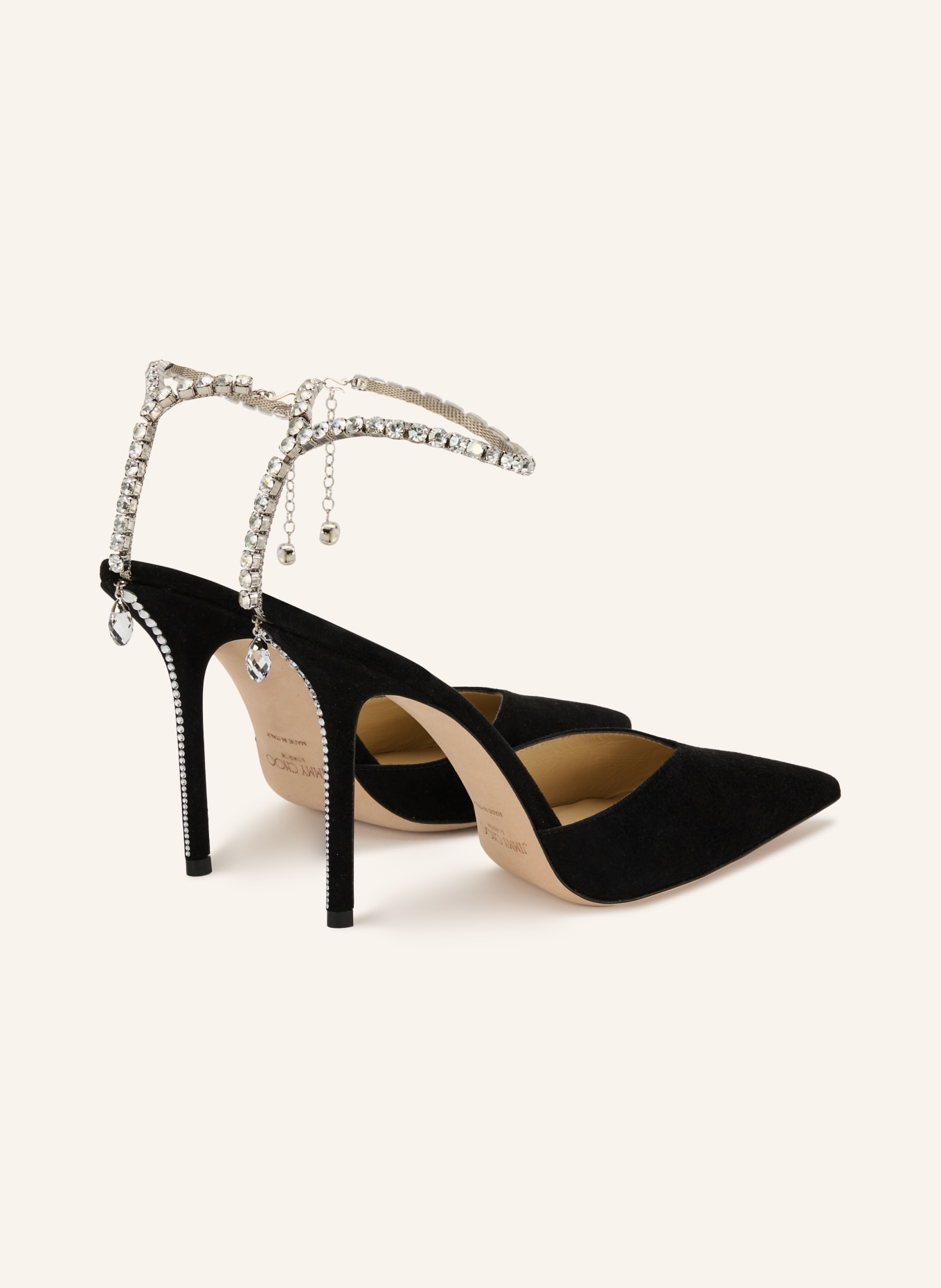 JIMMY CHOO Slingpumps SADEA mit Schmucksteinen: SCHWARZ