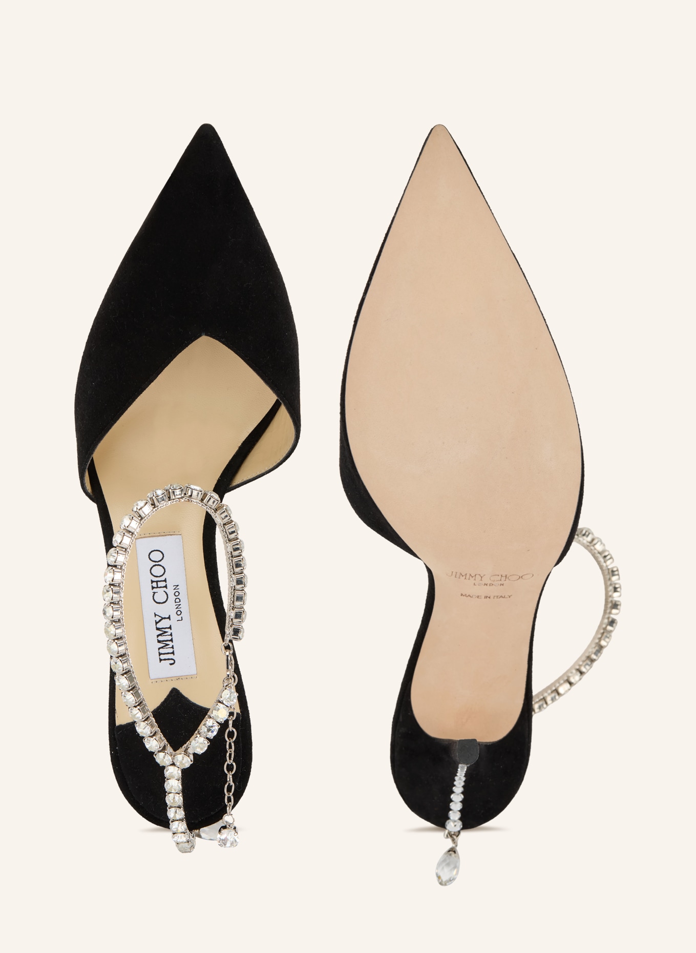 JIMMY CHOO Slingpumps SADEA mit Schmucksteinen: SCHWARZ
