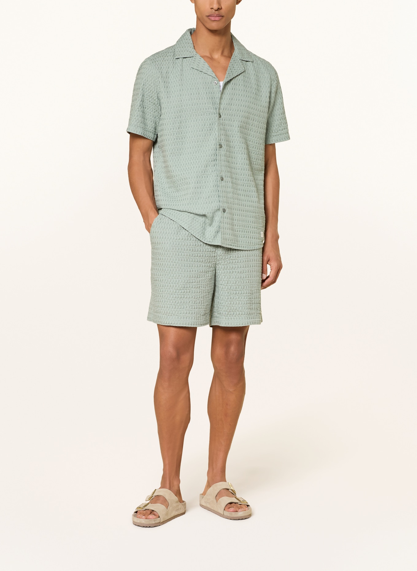 NOWADAYS Resorthemd Comfort Fit: HELLGRÜN