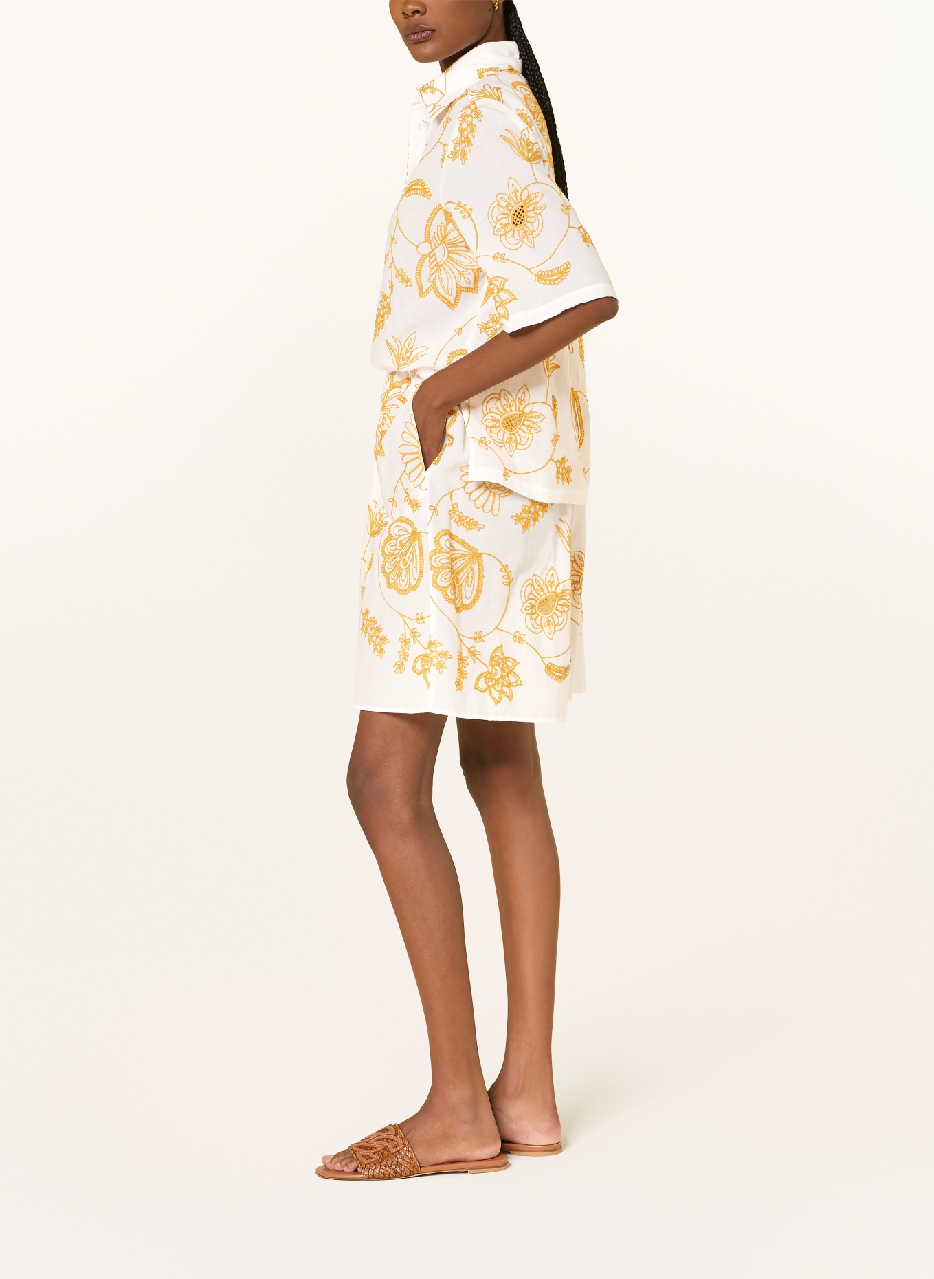 ERES Shorts CHANDRA mit Lochspitze: CREME / GOLD