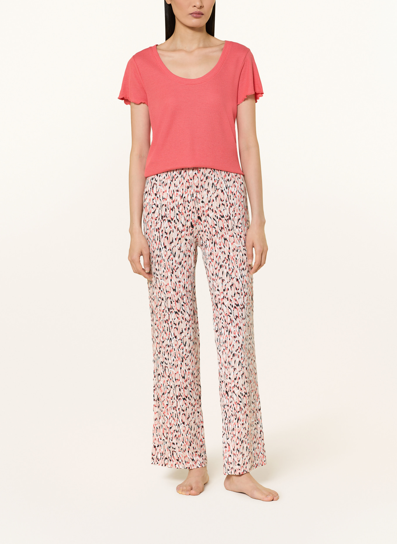 BOSS pantalon de pyjama: BEIGE / SAUMON / NOIR