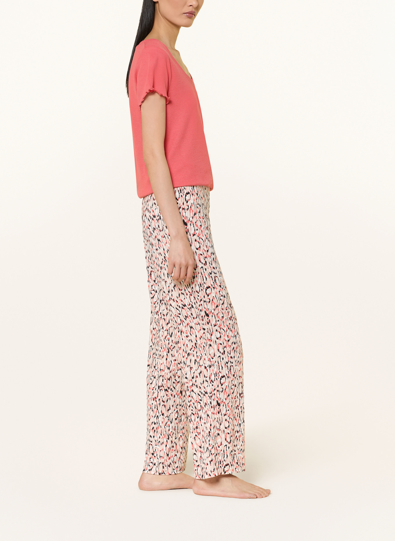 BOSS pantalon de pyjama: BEIGE / SAUMON / NOIR