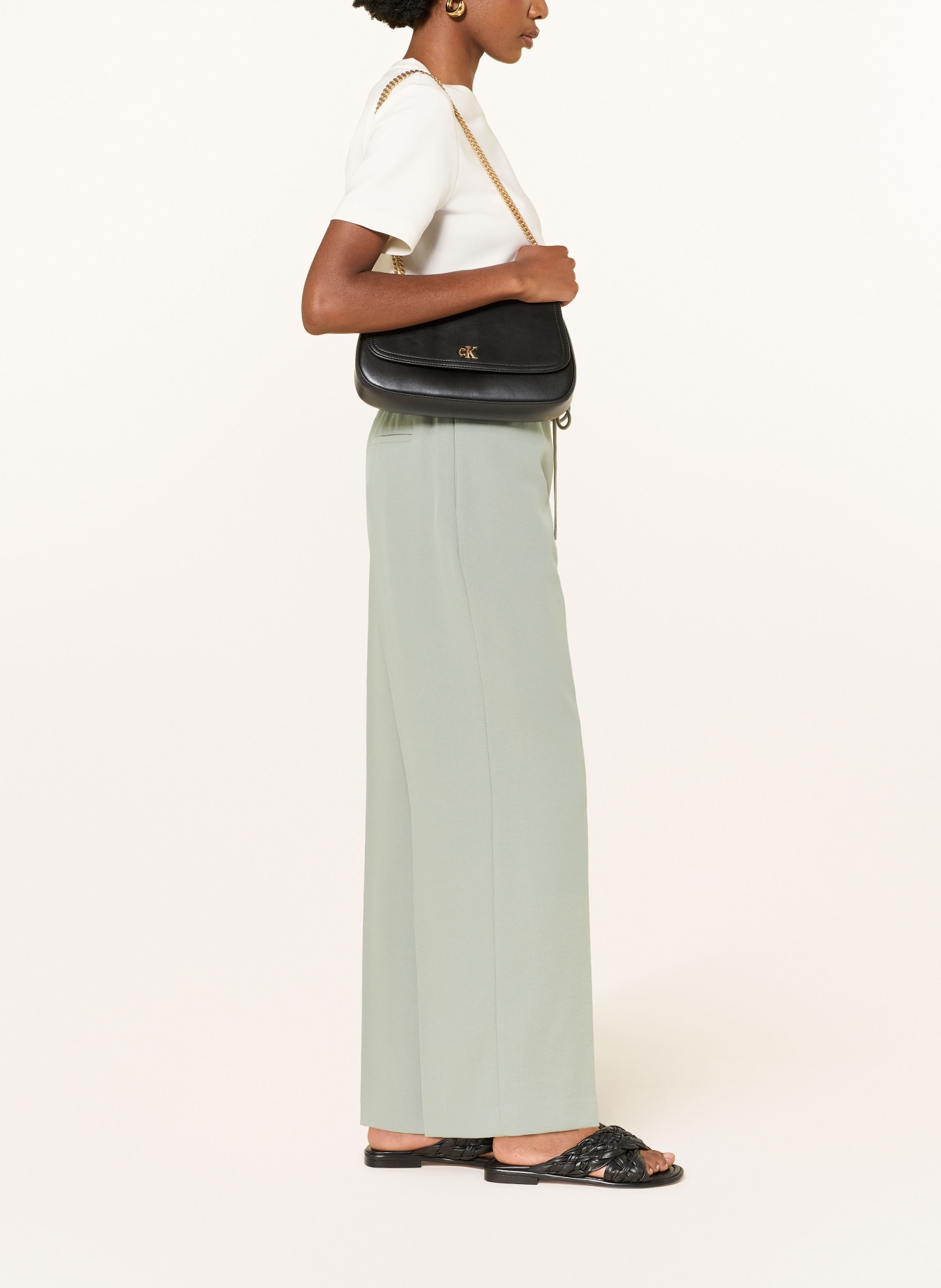Calvin Klein Marlene pants: LIGHT GREEN