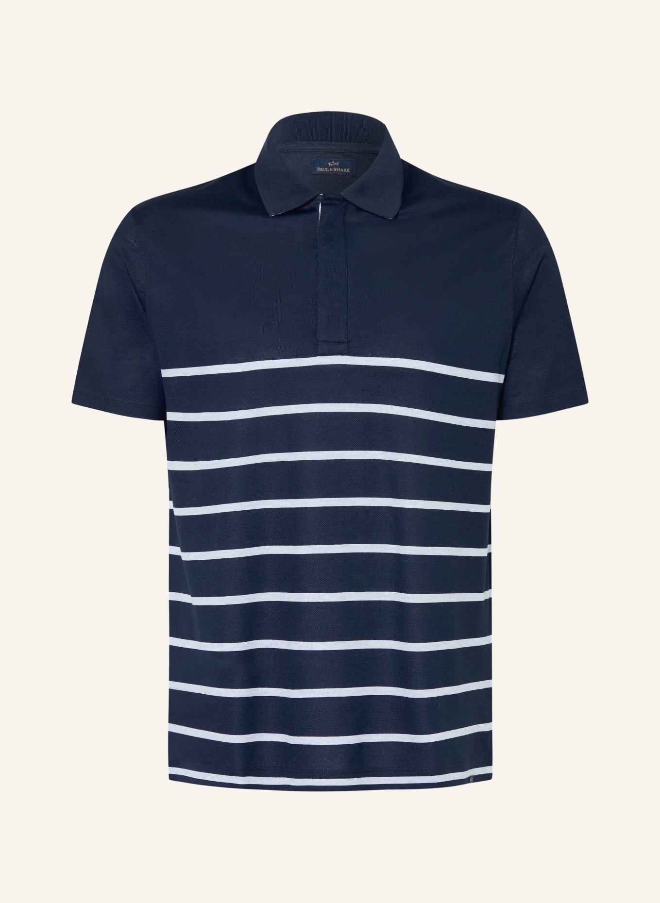 PAUL & SHARK piqué polo shirt: DARK BLUE / WHITE