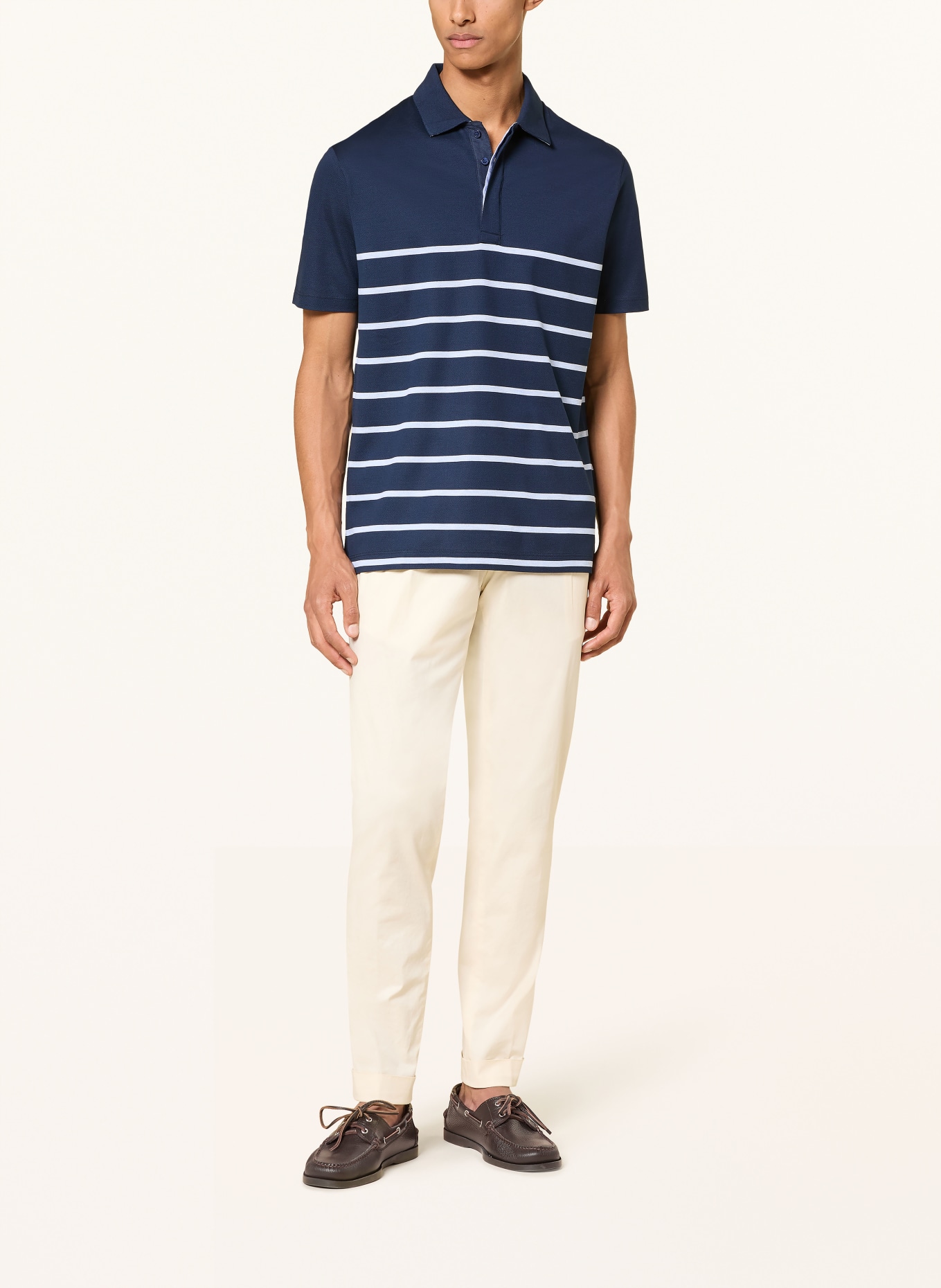 PAUL & SHARK piqué polo shirt: DARK BLUE / WHITE