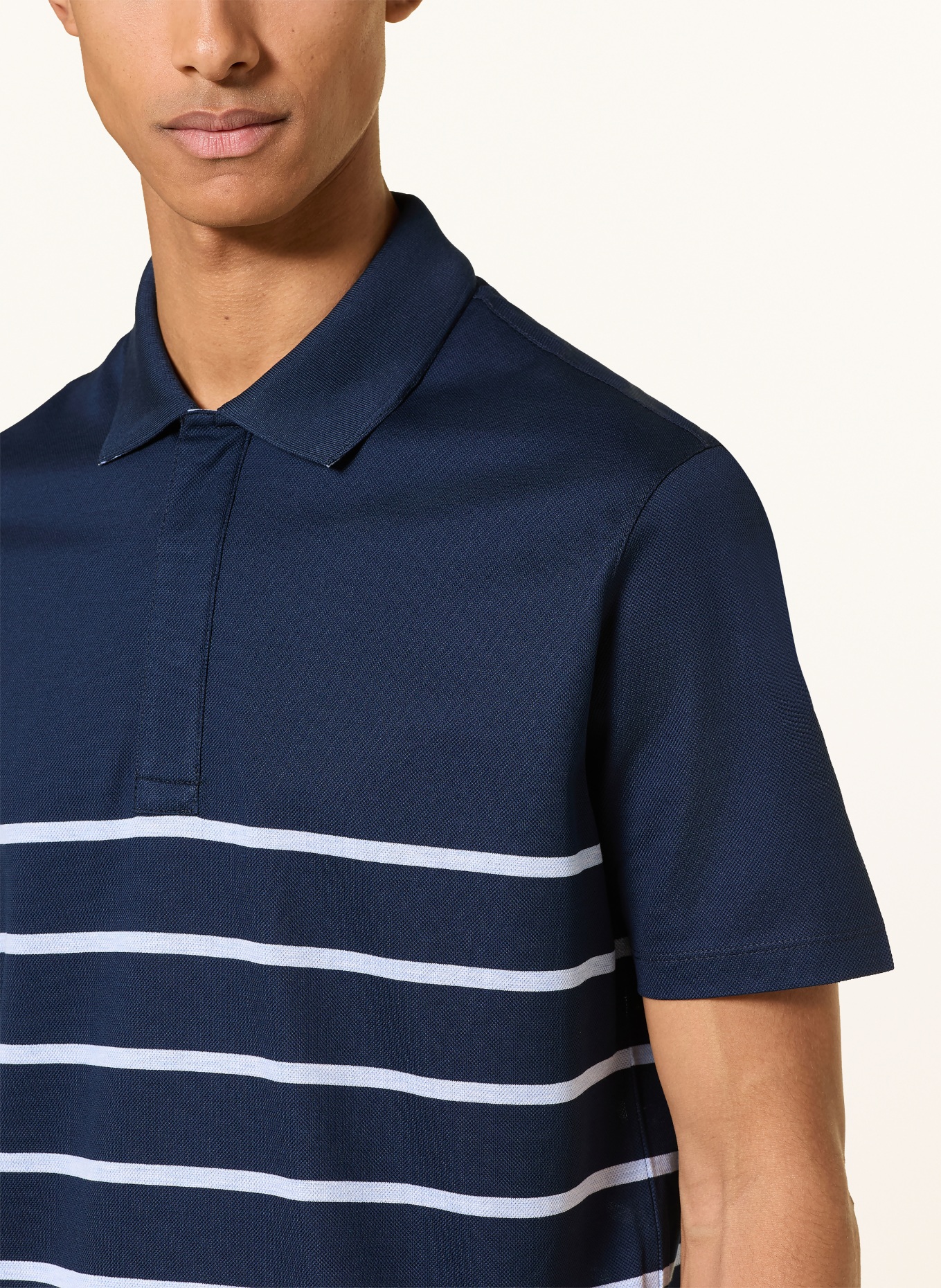 PAUL & SHARK piqué polo shirt: DARK BLUE / WHITE