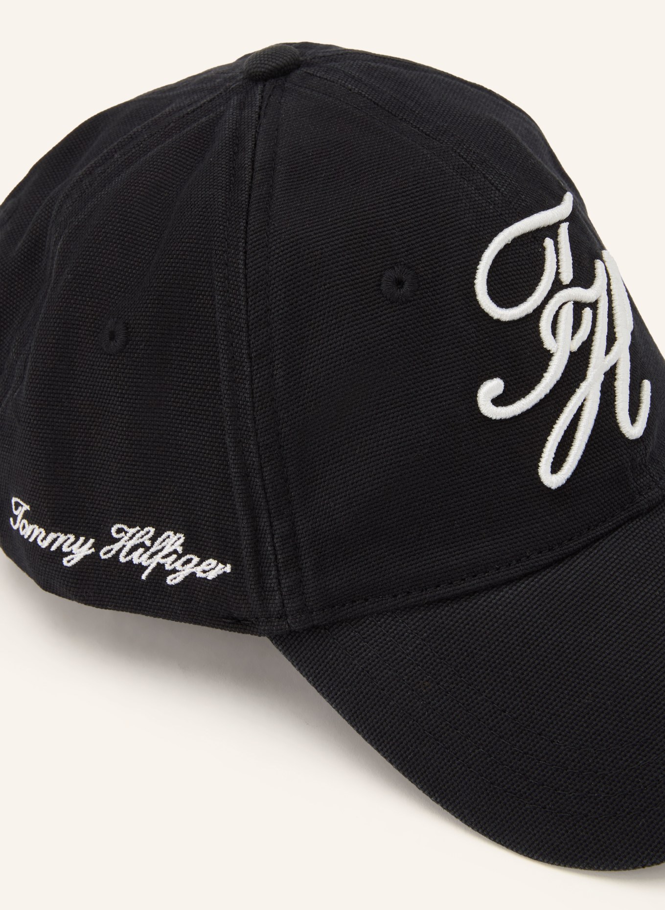 TOMMY HILFIGER Cap: ZWART / WIT