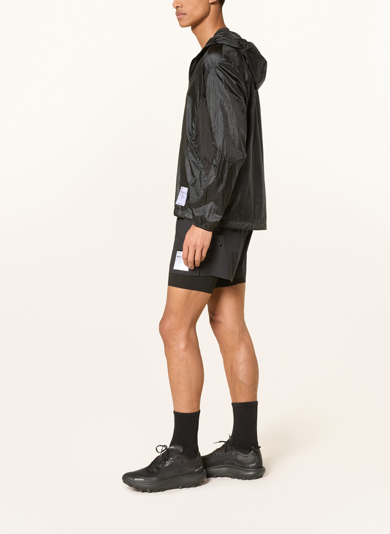 SATISFY 2-i-1-löparshorts RIPPY™ CORDURA: SVART