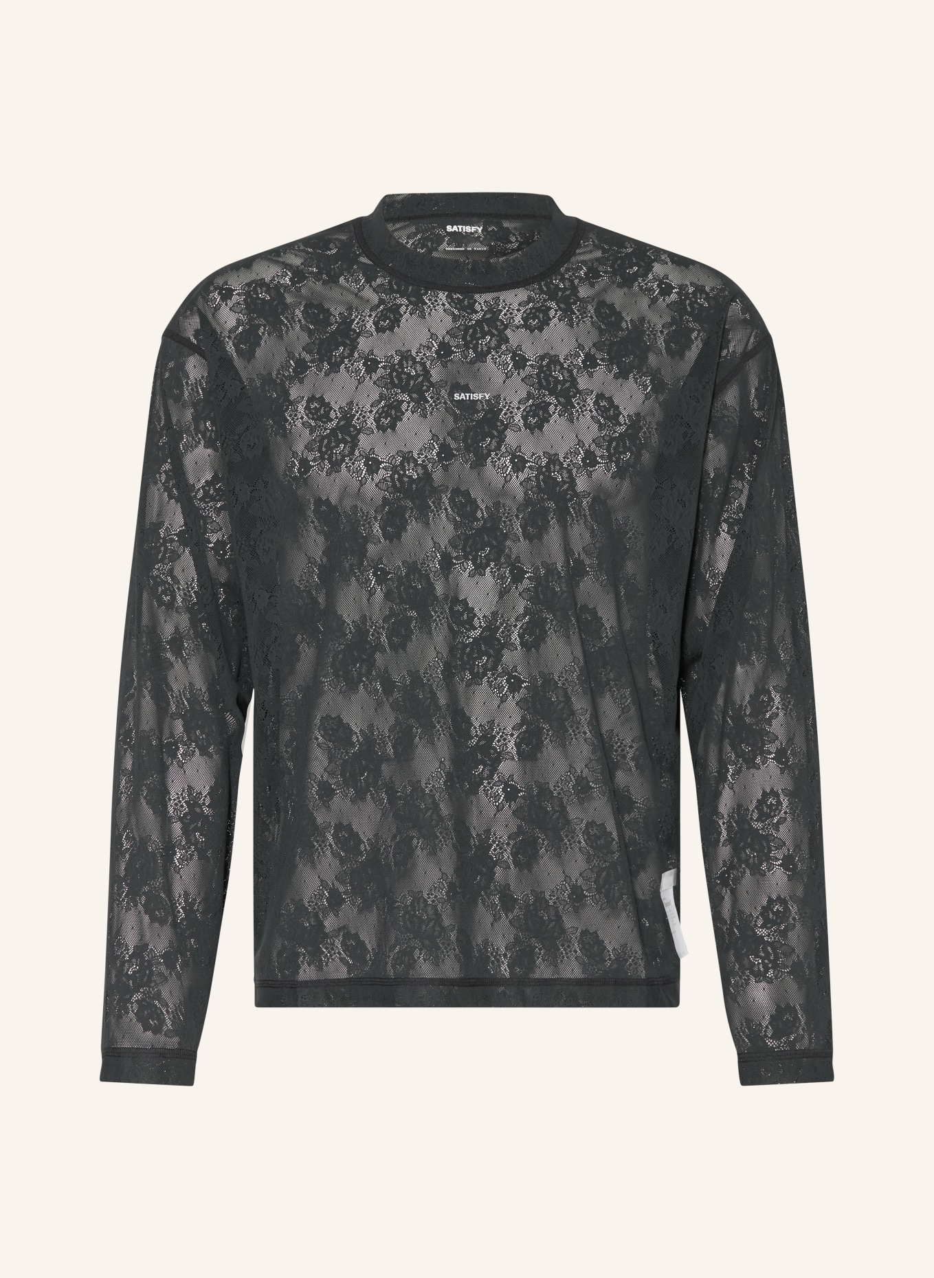 SATISFY Laufshirt SPACE-LACE™ aus Spitze: SCHWARZ