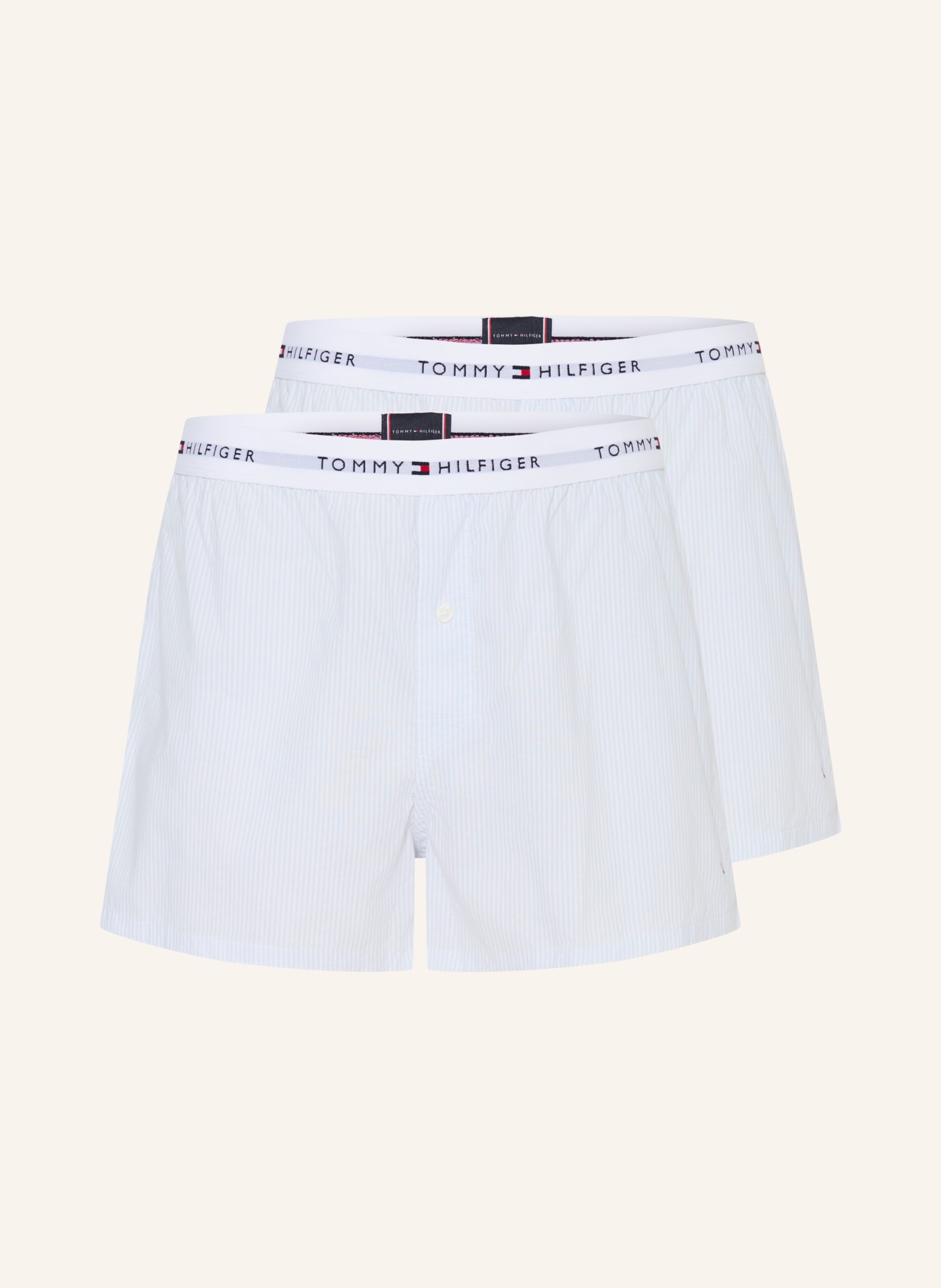 TOMMY HILFIGER Set de 2 boxeri: ALBASTRU DESCHIS / ALB