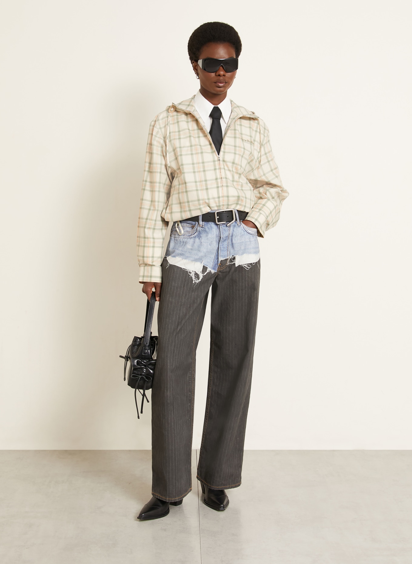Acne Studios Overjacket: CREAM / ORANGE / GREEN