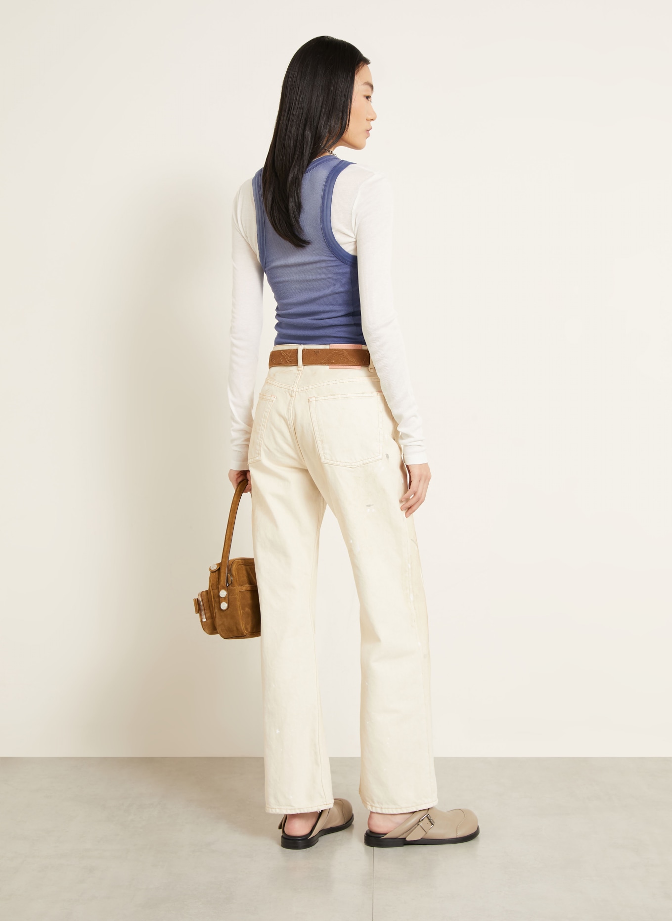 Acne Studios Top: BLAU / HELLGRAU