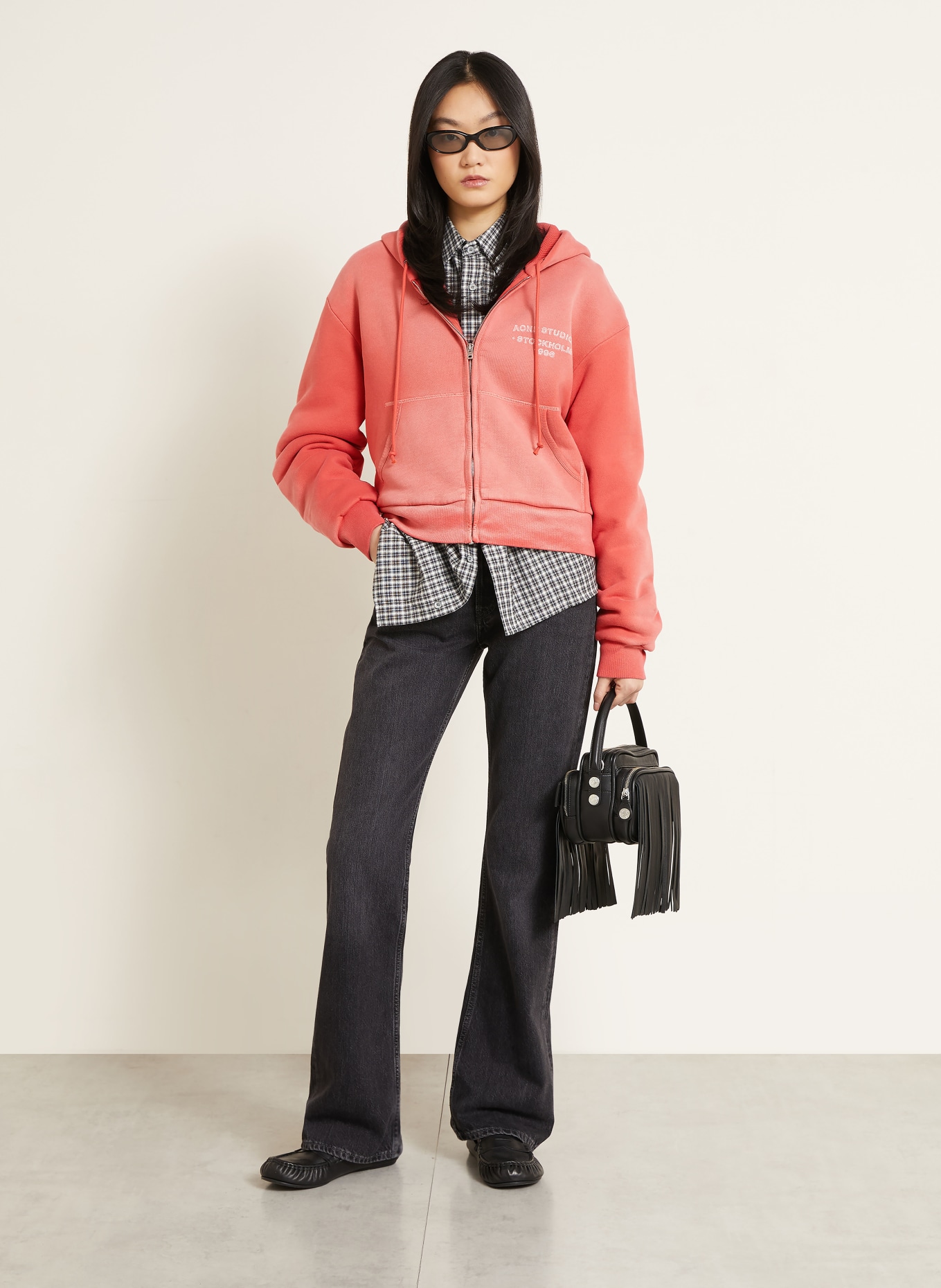 Acne Studios Veste en molleton: ROUGE CLAIR