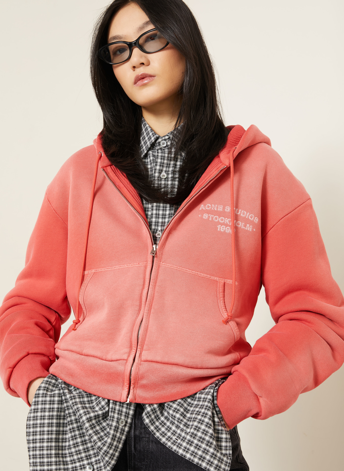 Acne Studios Veste en molleton: ROUGE CLAIR