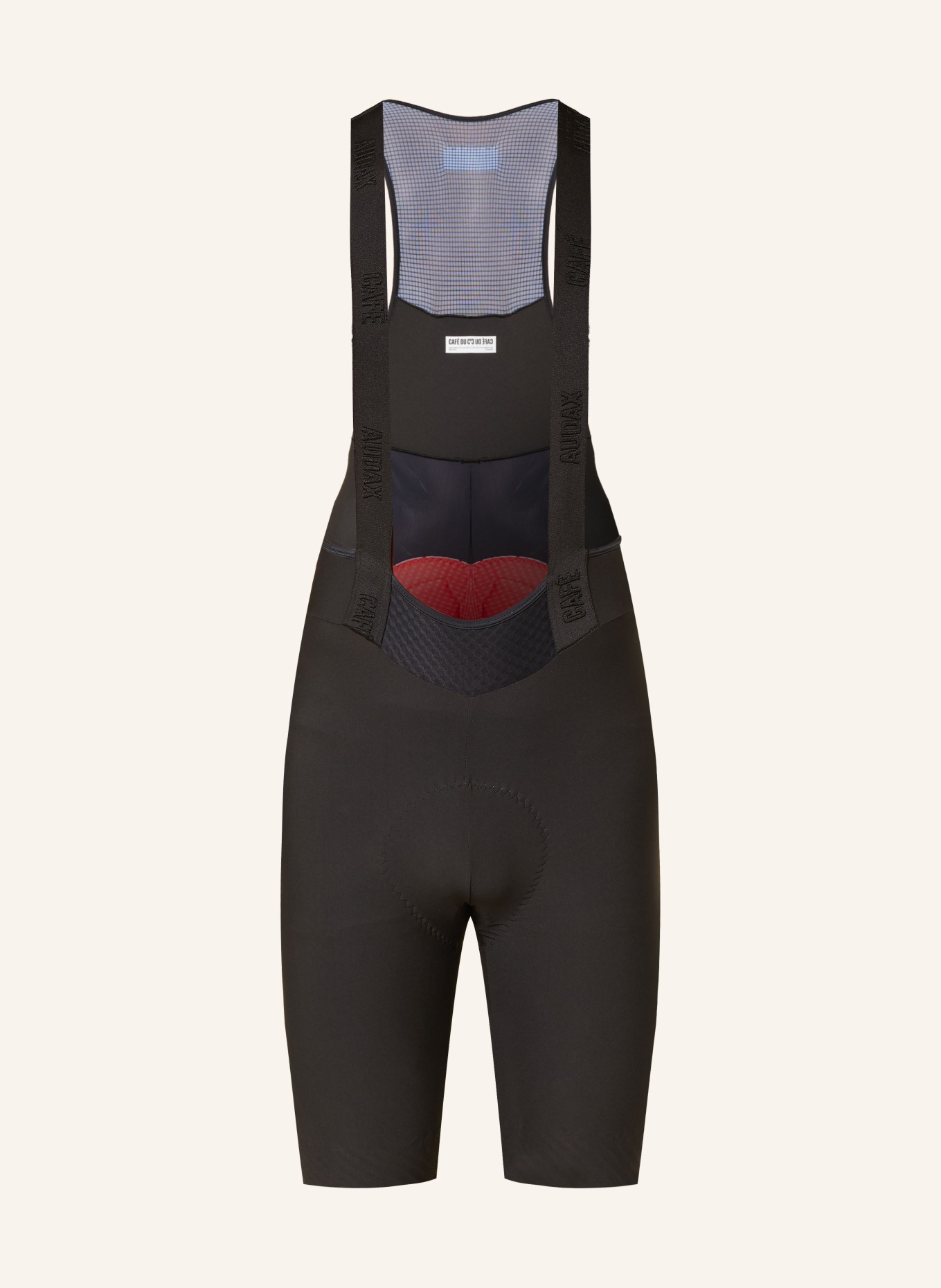 CAFÉ DU CYCLISTE FREIDA cycling shorts with straps and padded insert: BLACK