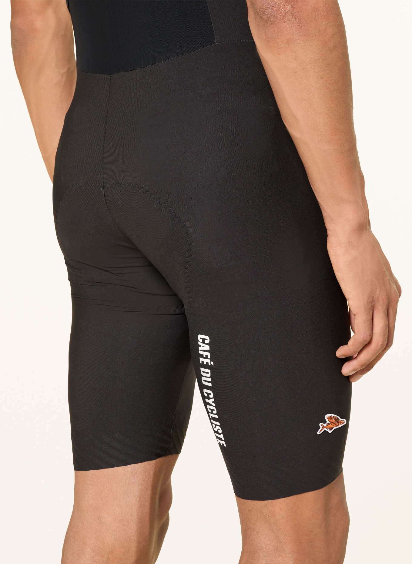 CAFÉ DU CYCLISTE FREIDA cycling shorts with straps and padded insert: BLACK