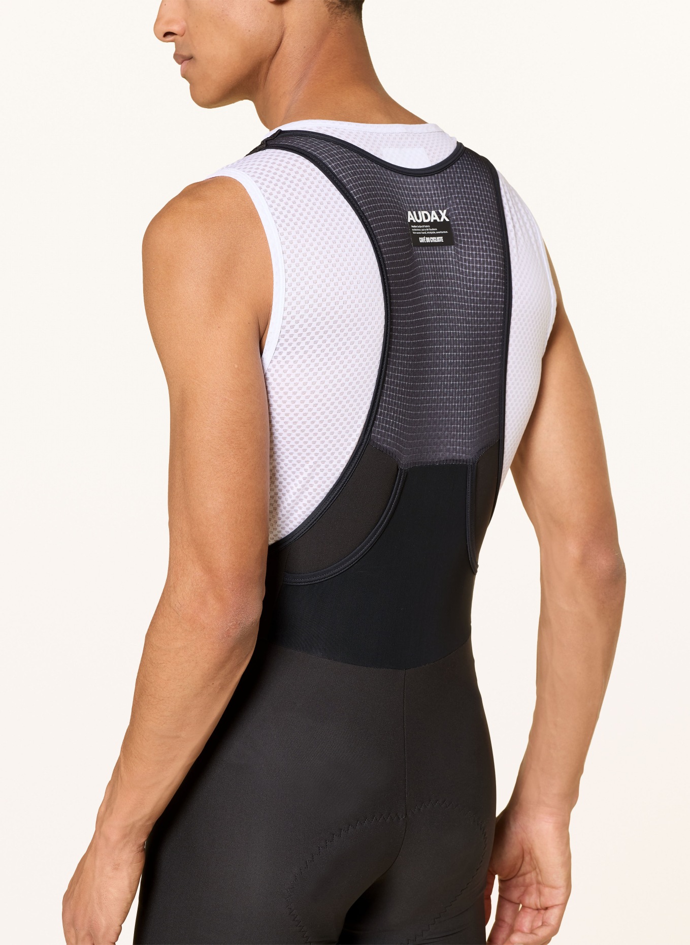 CAFÉ DU CYCLISTE FREIDA cycling shorts with straps and padded insert: BLACK