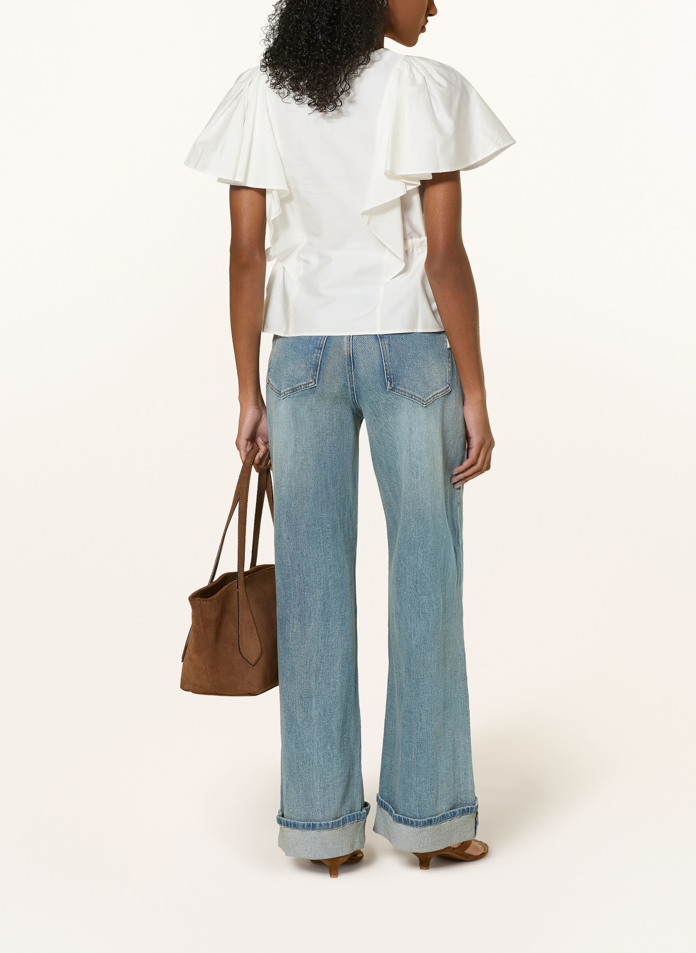 Y.A.S. Blouse top with ruffles: WHITE