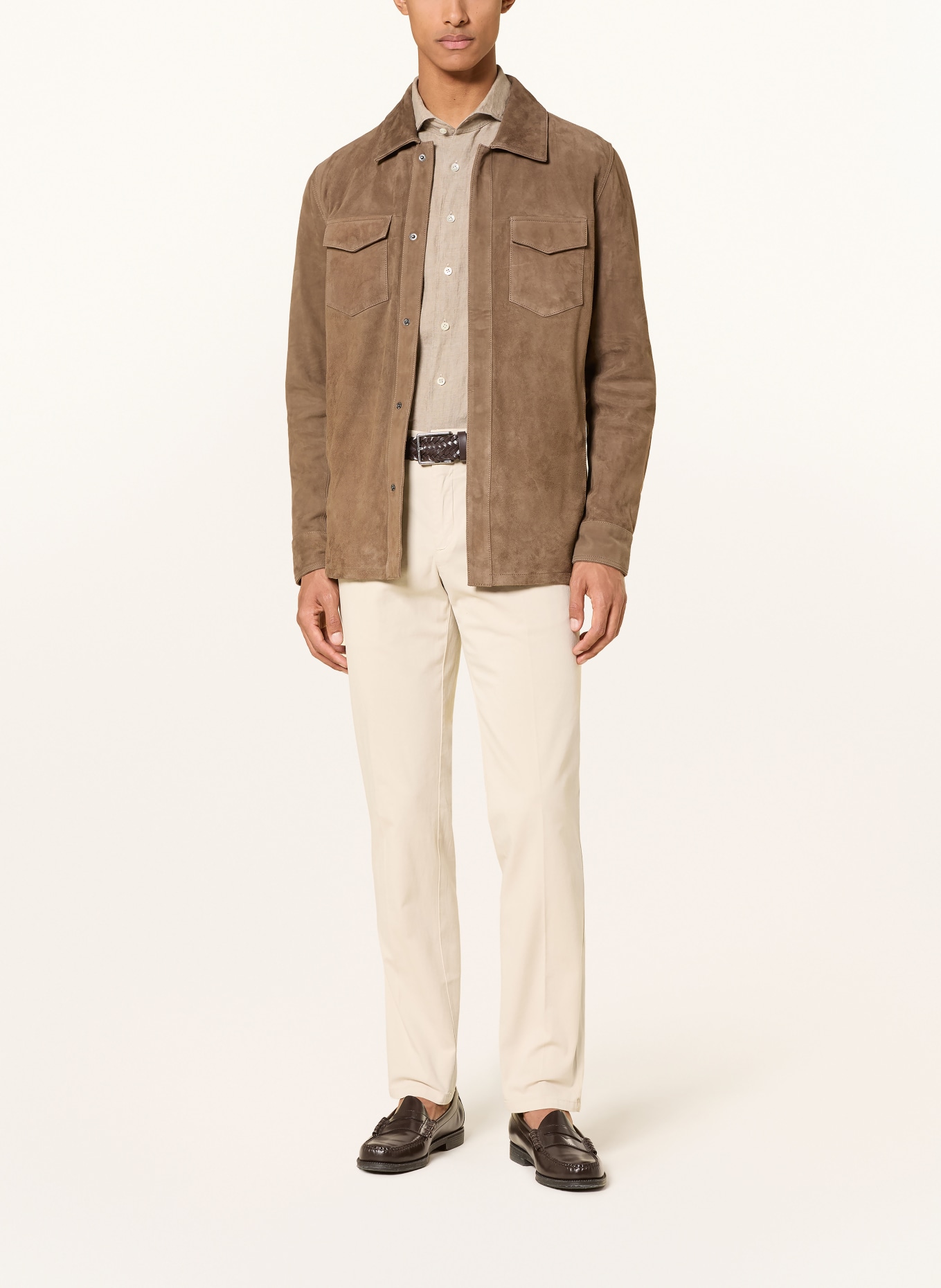 PROFUOMO Leder-Overjacket: BRAUN