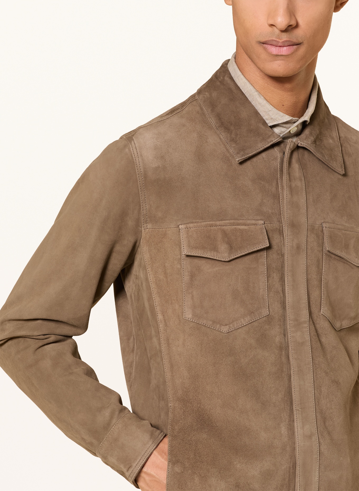 PROFUOMO Leder-Overjacket: BRAUN