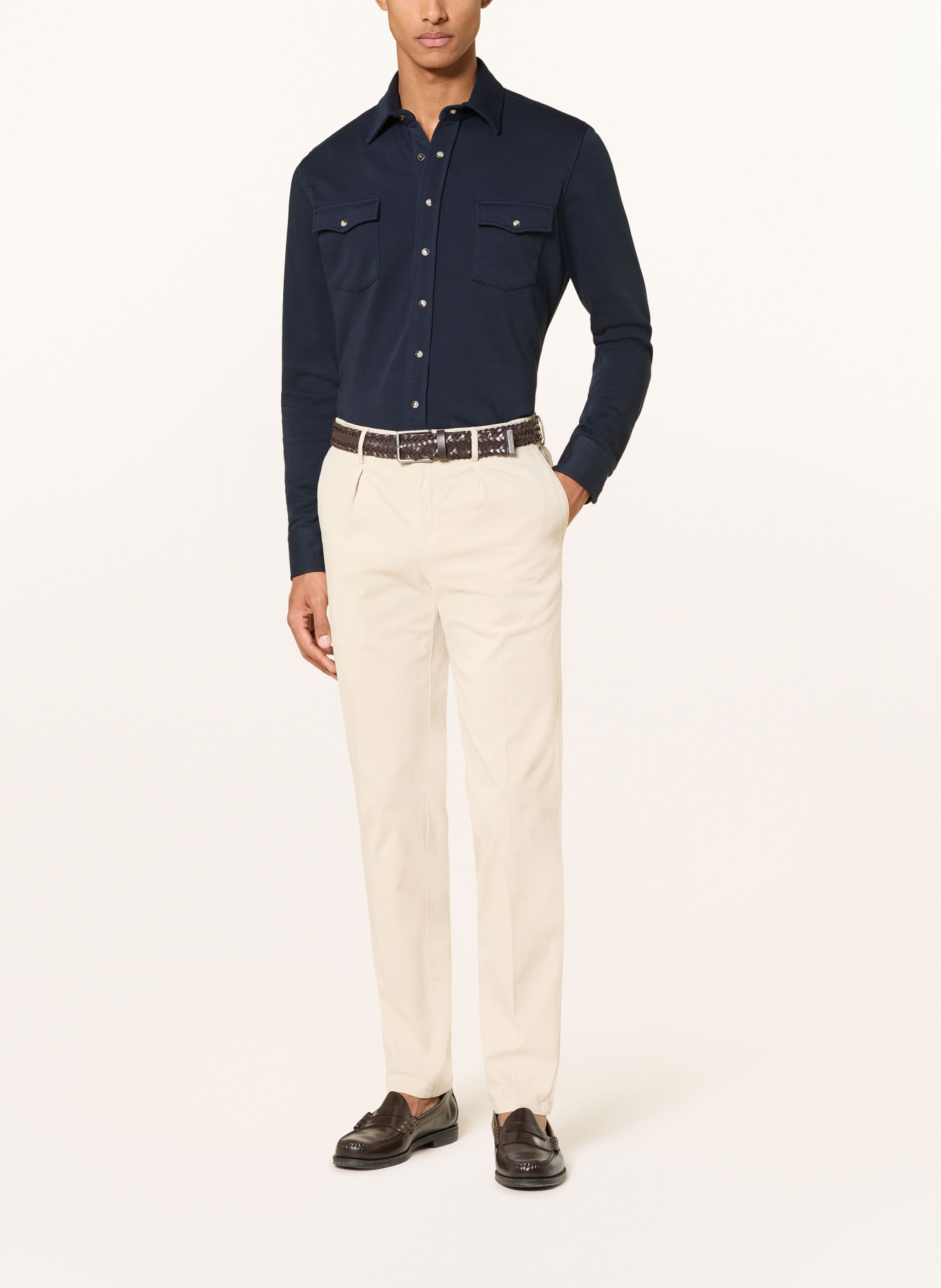 PROFUOMO Jersey-Overshirt: DUNKELBLAU