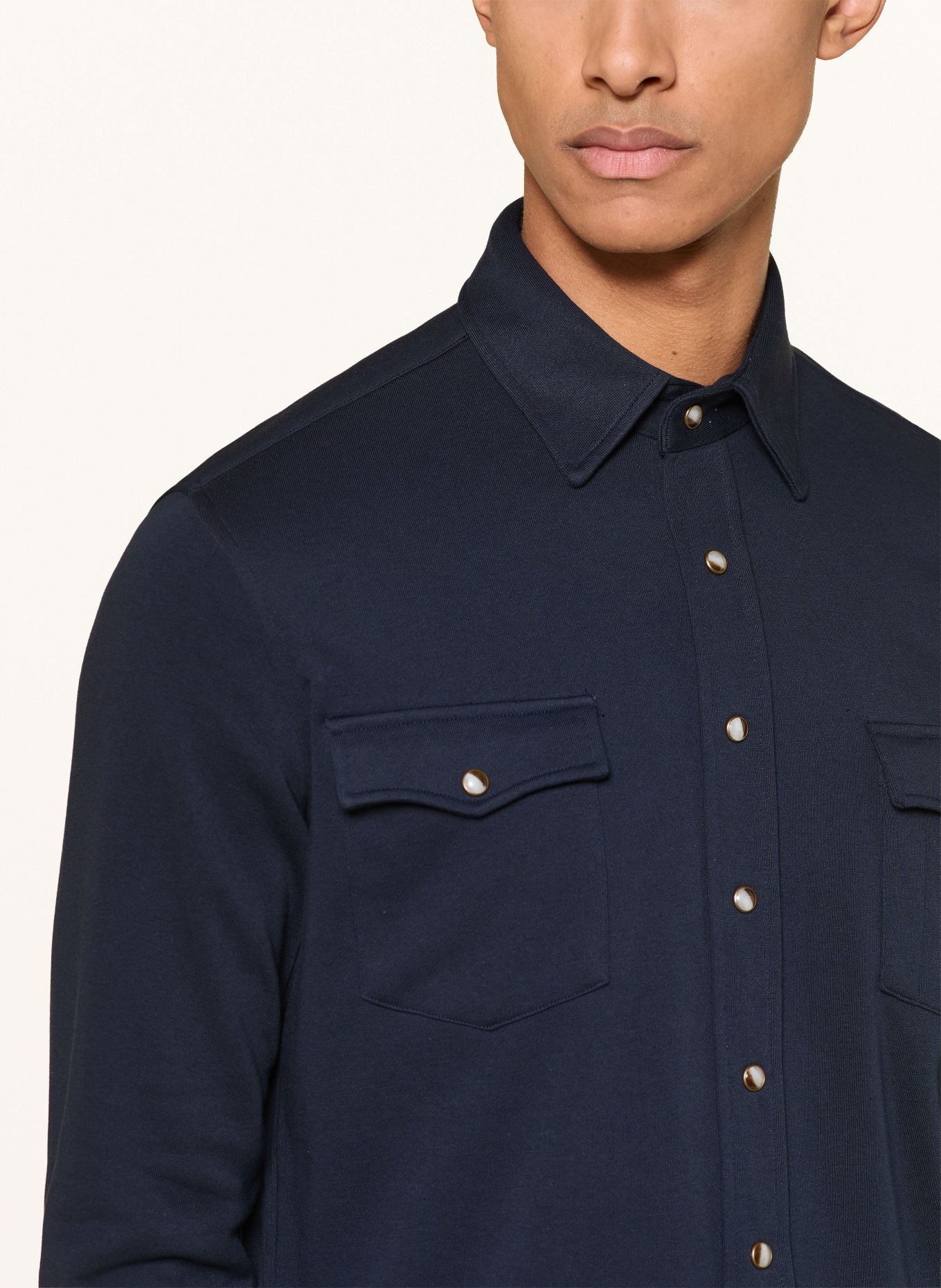 PROFUOMO Jersey-Overshirt: DUNKELBLAU