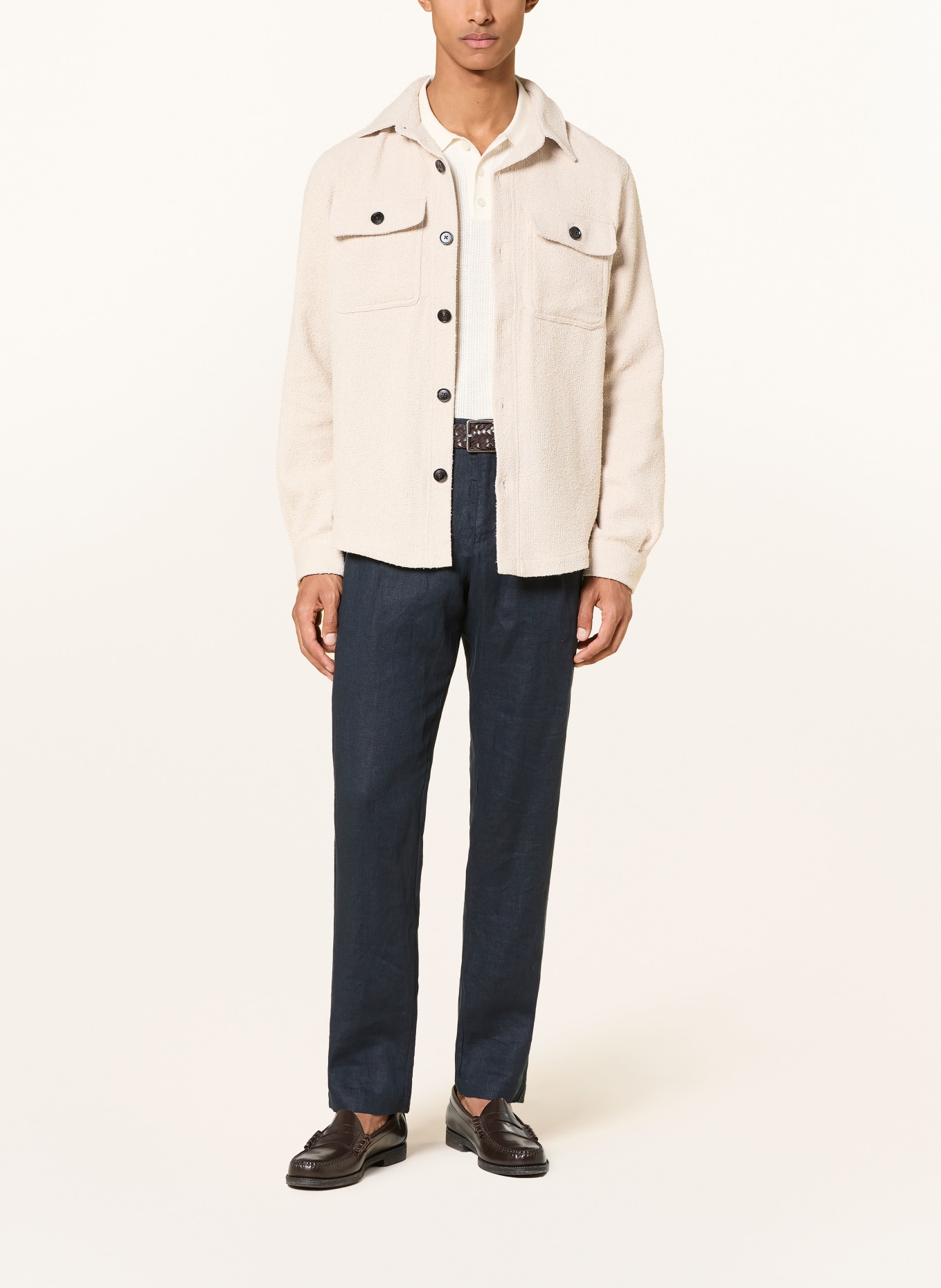 PROFUOMO Bouclé-overshirt: BEIGE