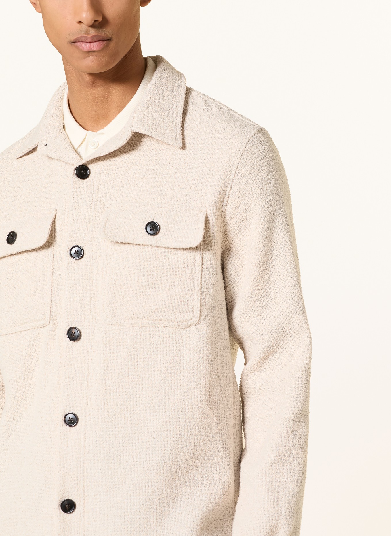PROFUOMO Bouclé-overshirt: BEIGE