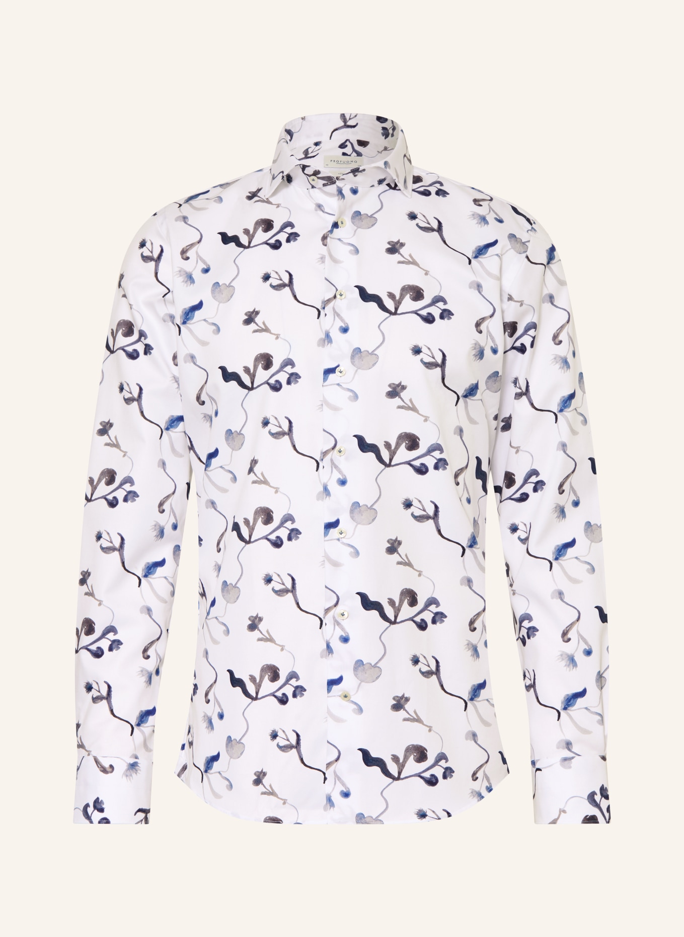 PROFUOMO Hemd Slim Fit: BLAU / WEISS / SCHWARZ