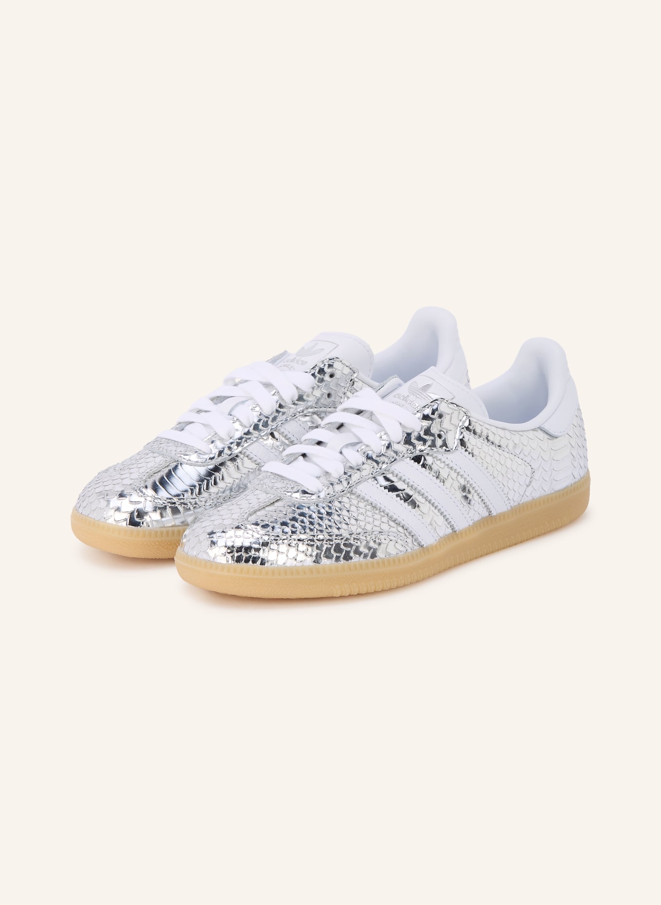 adidas Originals SAMBA OG Sneakers: SILVER / WHITE