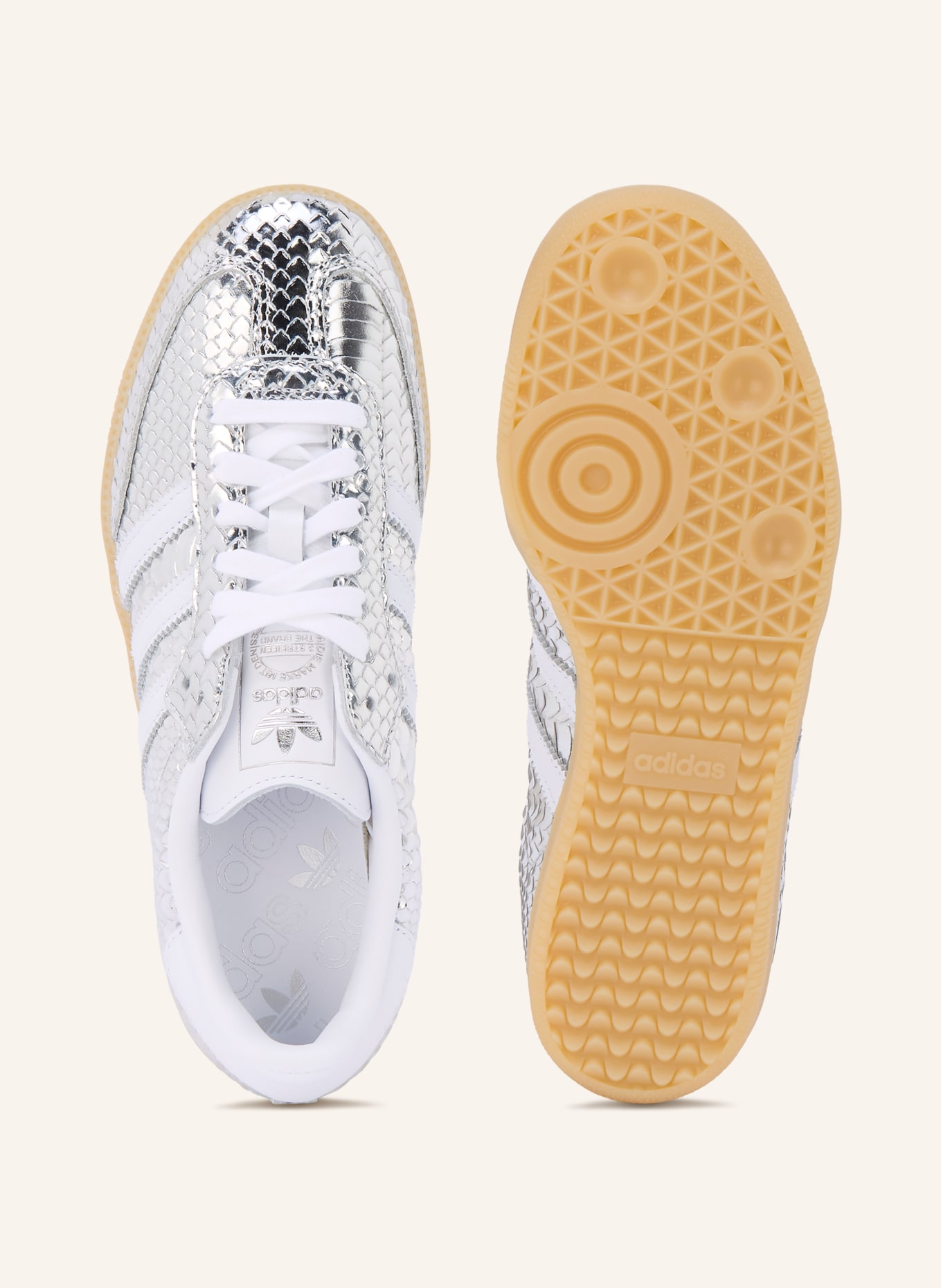 adidas Originals SAMBA OG Sneakers: SILVER / WHITE