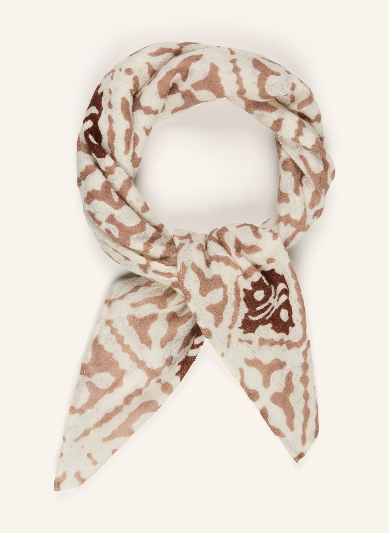 friendly hunting Cashmere-Tuch: ECRU / BRAUN