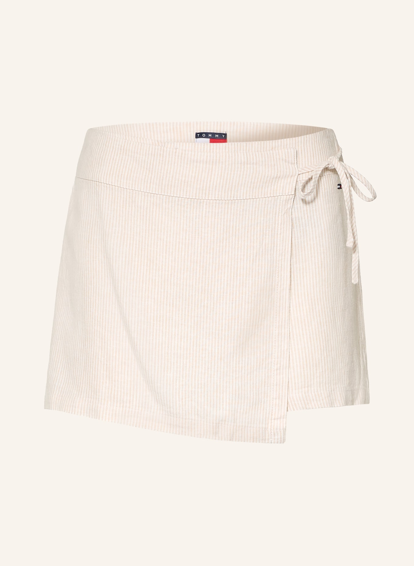TOMMY JEANS Skort van linnen: CRÈME / BEIGE