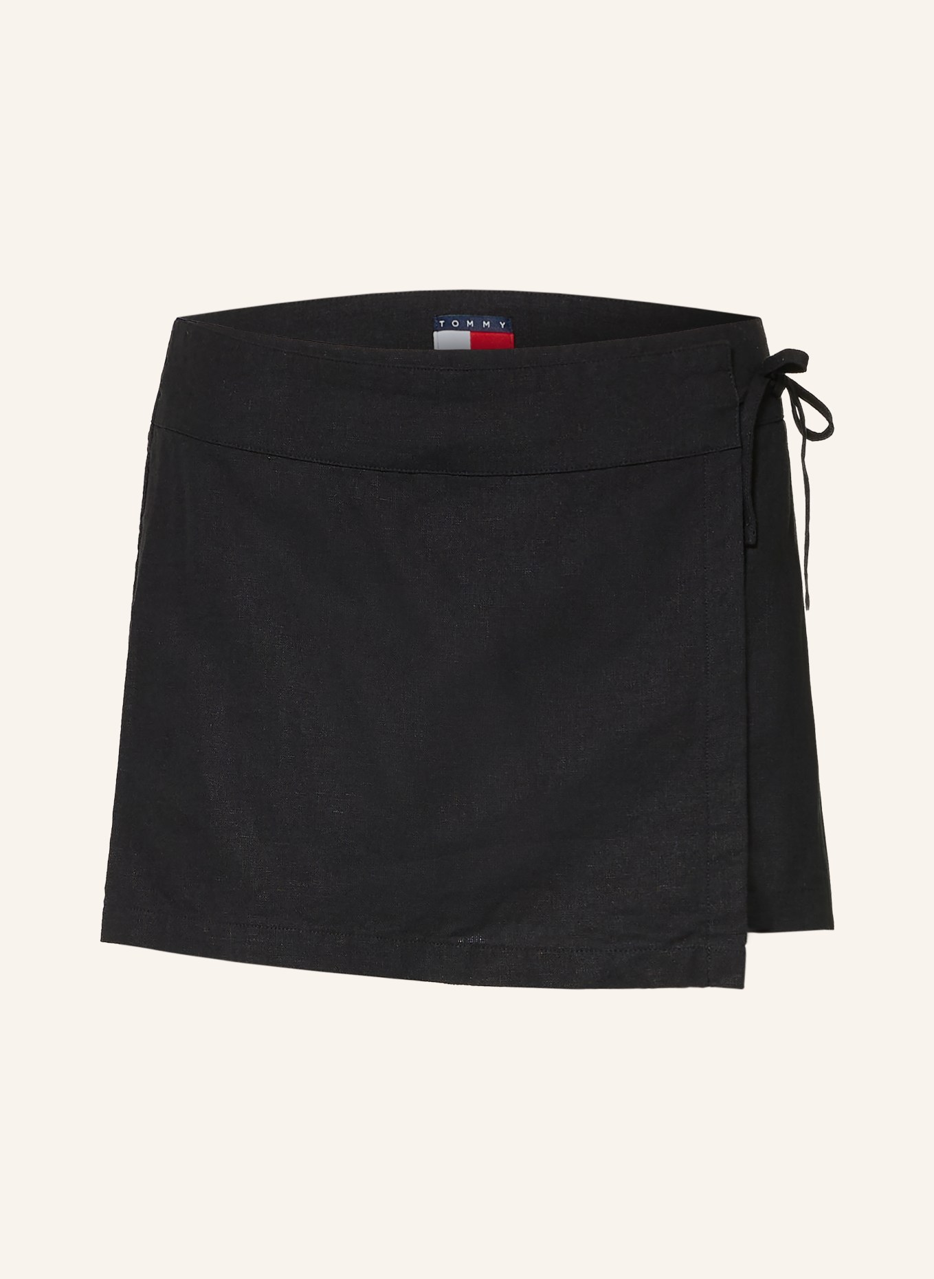 TOMMY JEANS Linen skort: BLACK