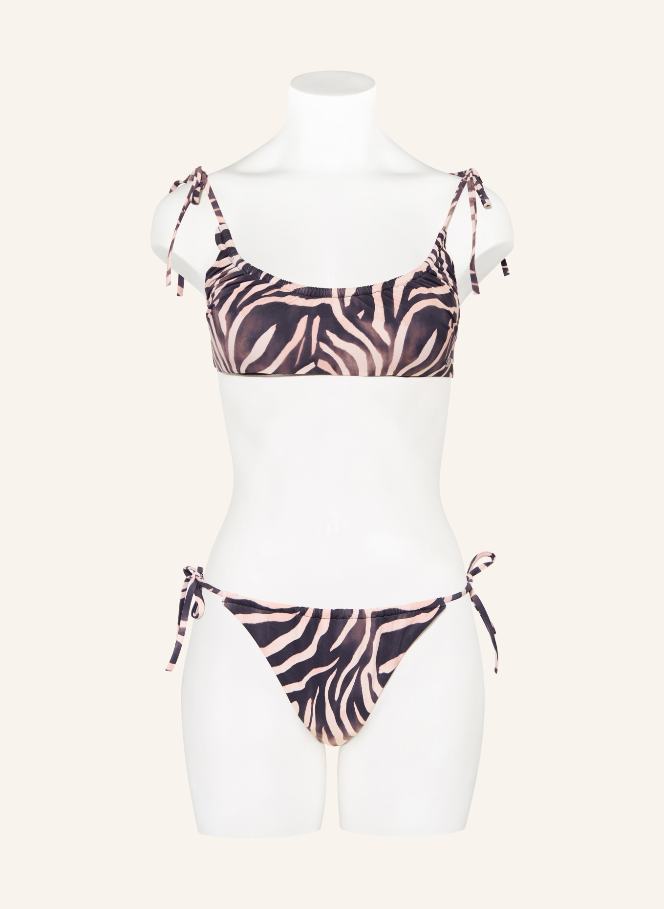HUGO Bralette-Bikini-Top FANCY: BEIGE / SCHWARZ