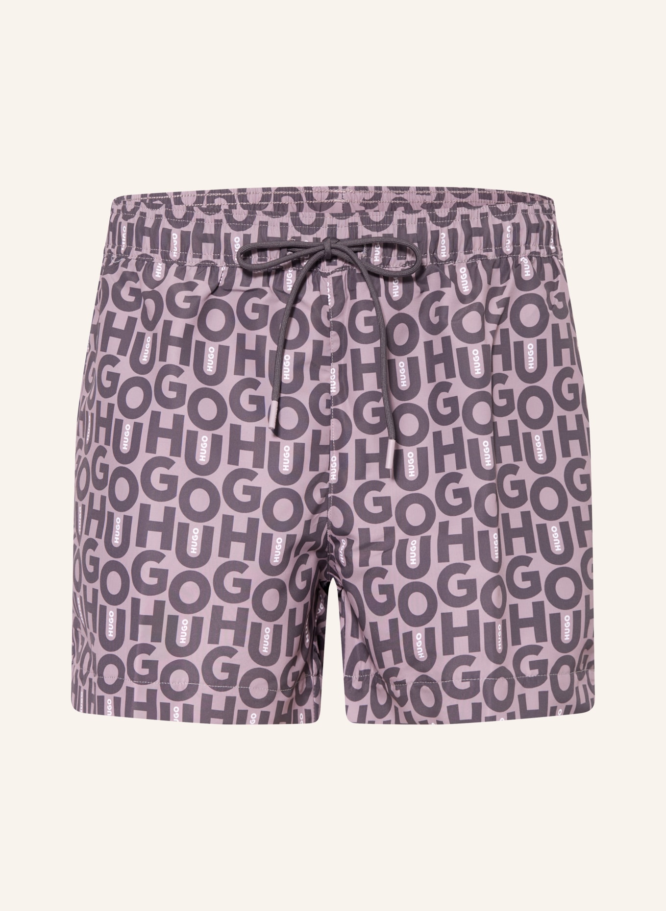 HUGO Badeshorts NALU: ALTROSA / GRAU / WEISS