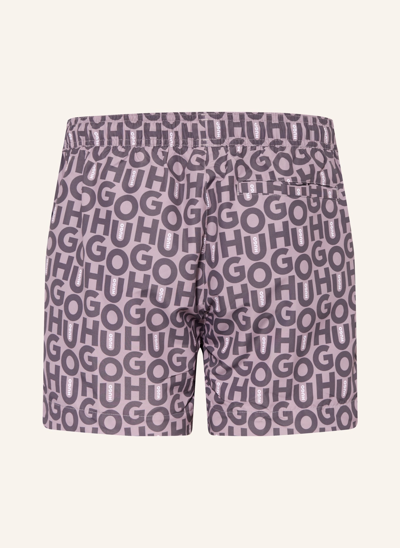 HUGO Badeshorts NALU: ALTROSA / GRAU / WEISS