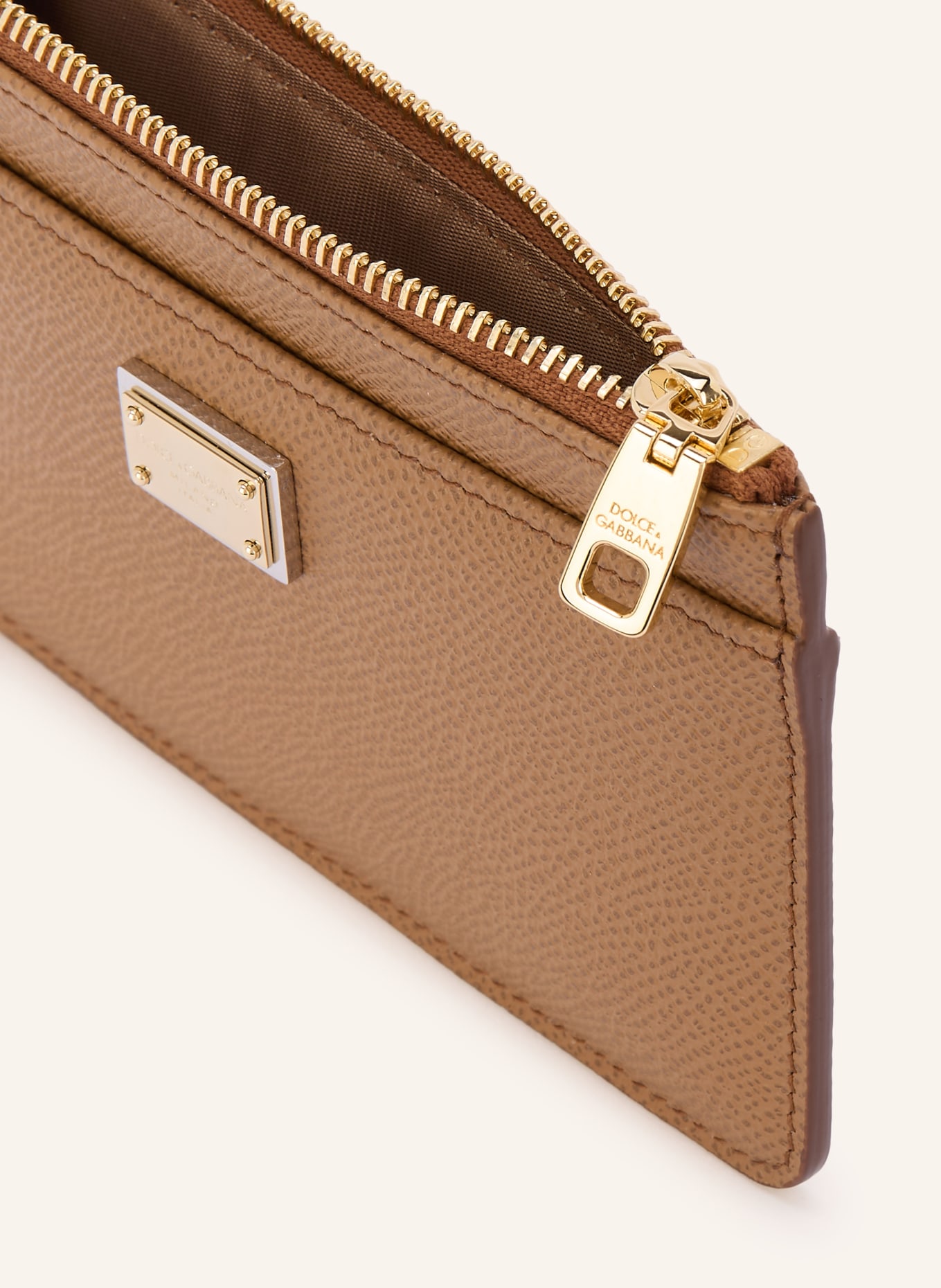 DOLCE & GABBANA porte-cartes: MARRON / OR