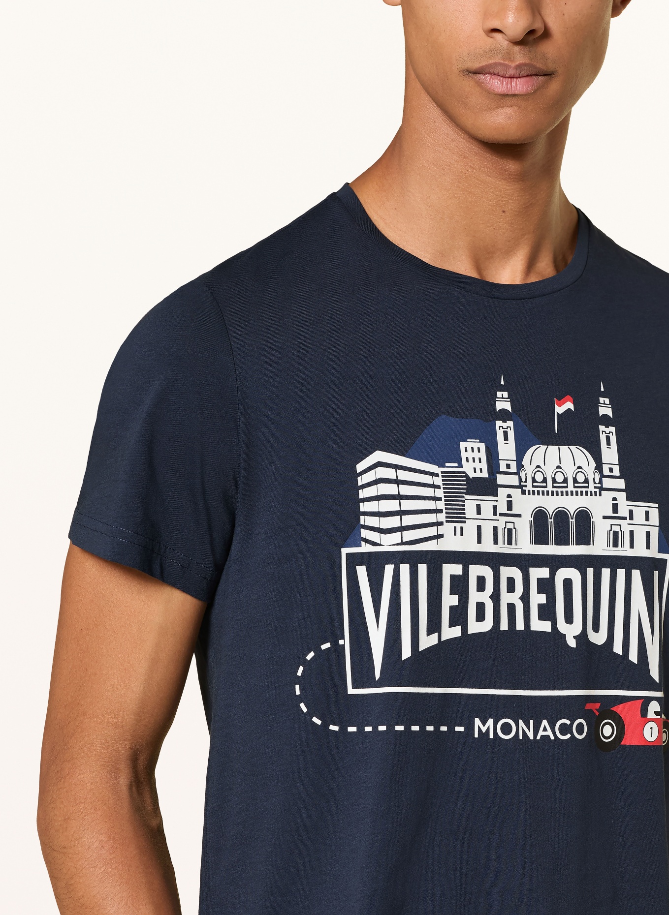 VILEBREQUIN T-Shirt: DUNKELBLAU / ROT / WEISS