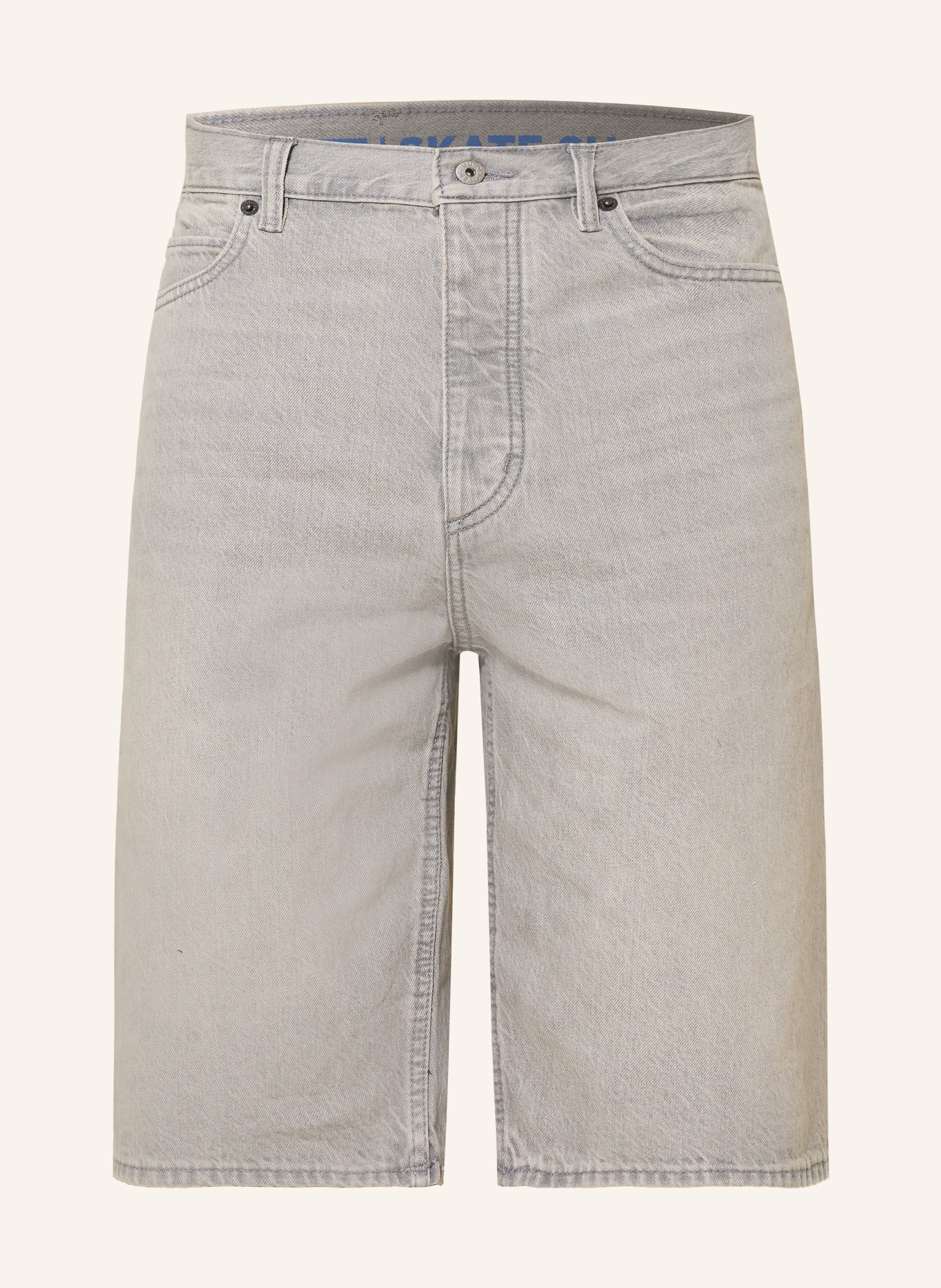 HUGO SKATE Straight Fit Denim Shorts: 035 MEDIUM GREY