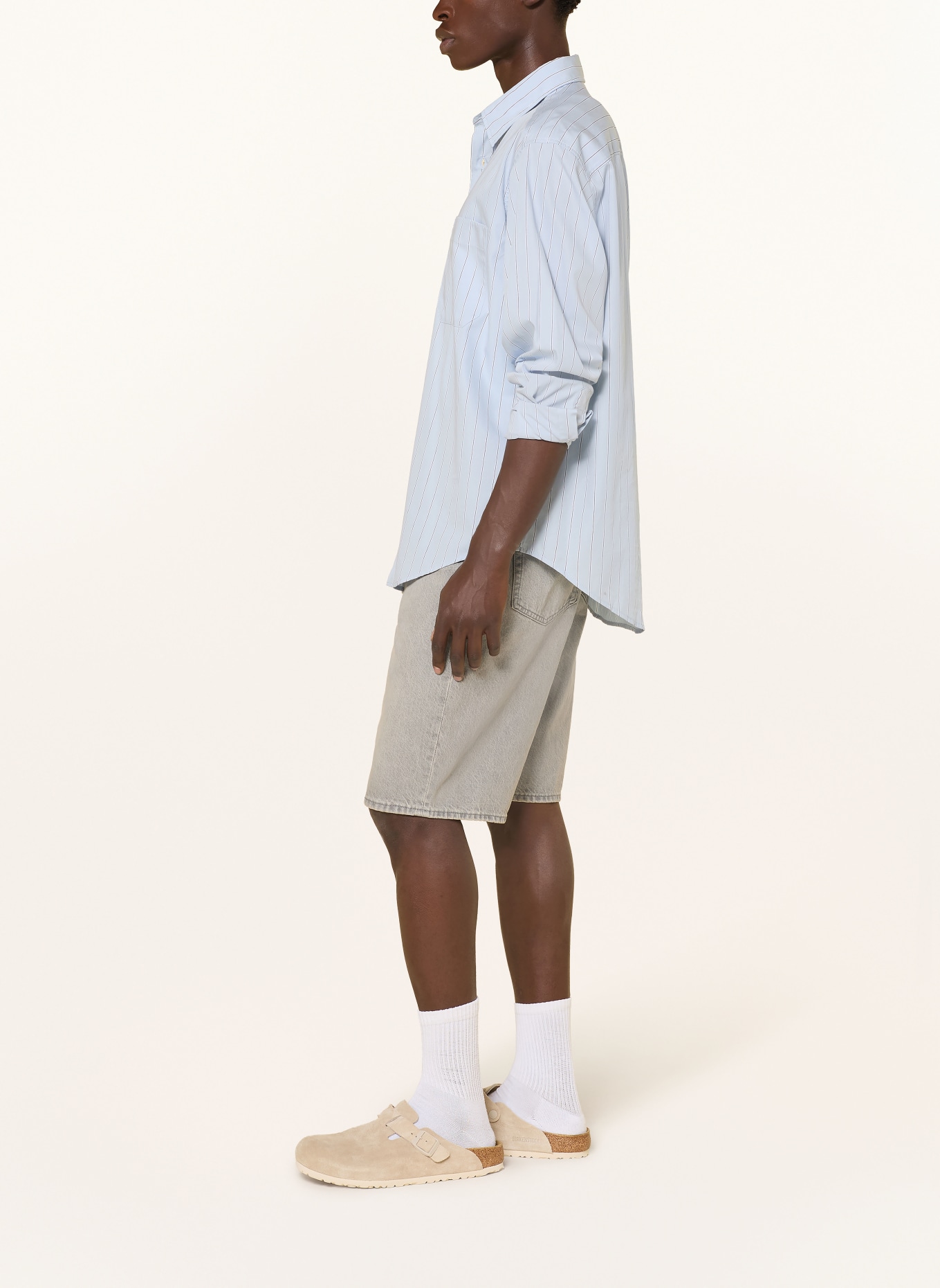 HUGO SKATE Straight Fit Denim Shorts: 035 MEDIUM GREY