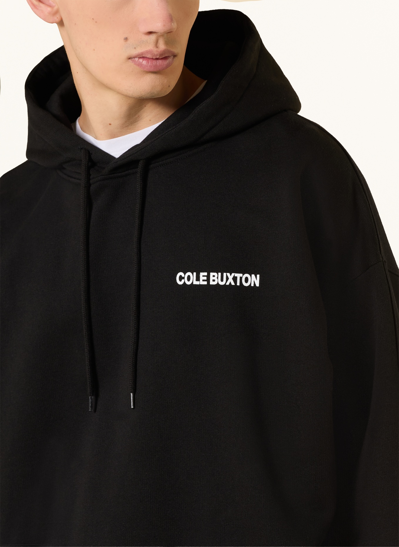 COLE BUXTON Sweat à capuche: NOIR / BLANC