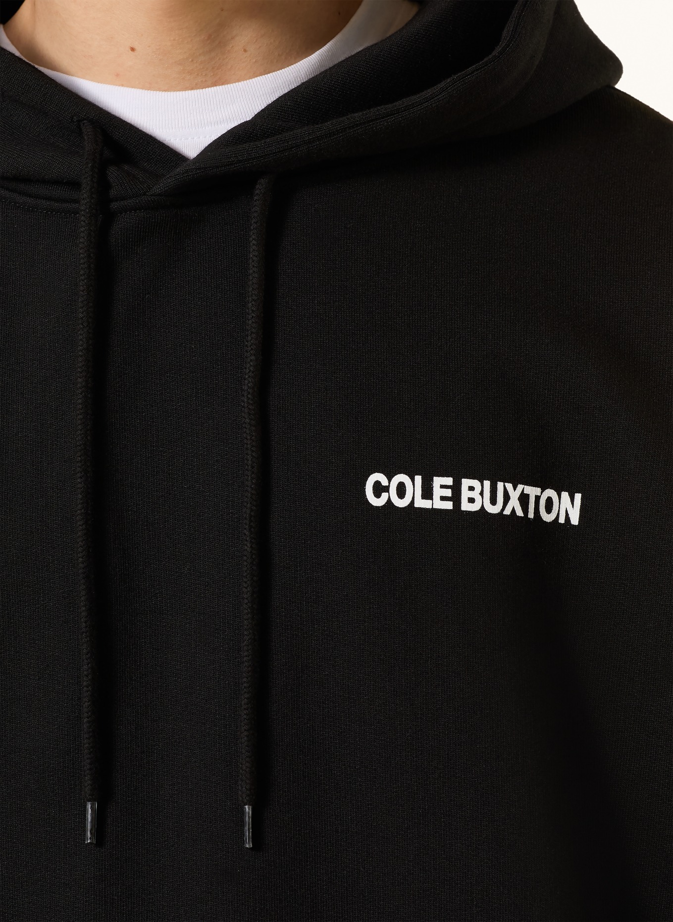 COLE BUXTON Sweat à capuche: NOIR / BLANC